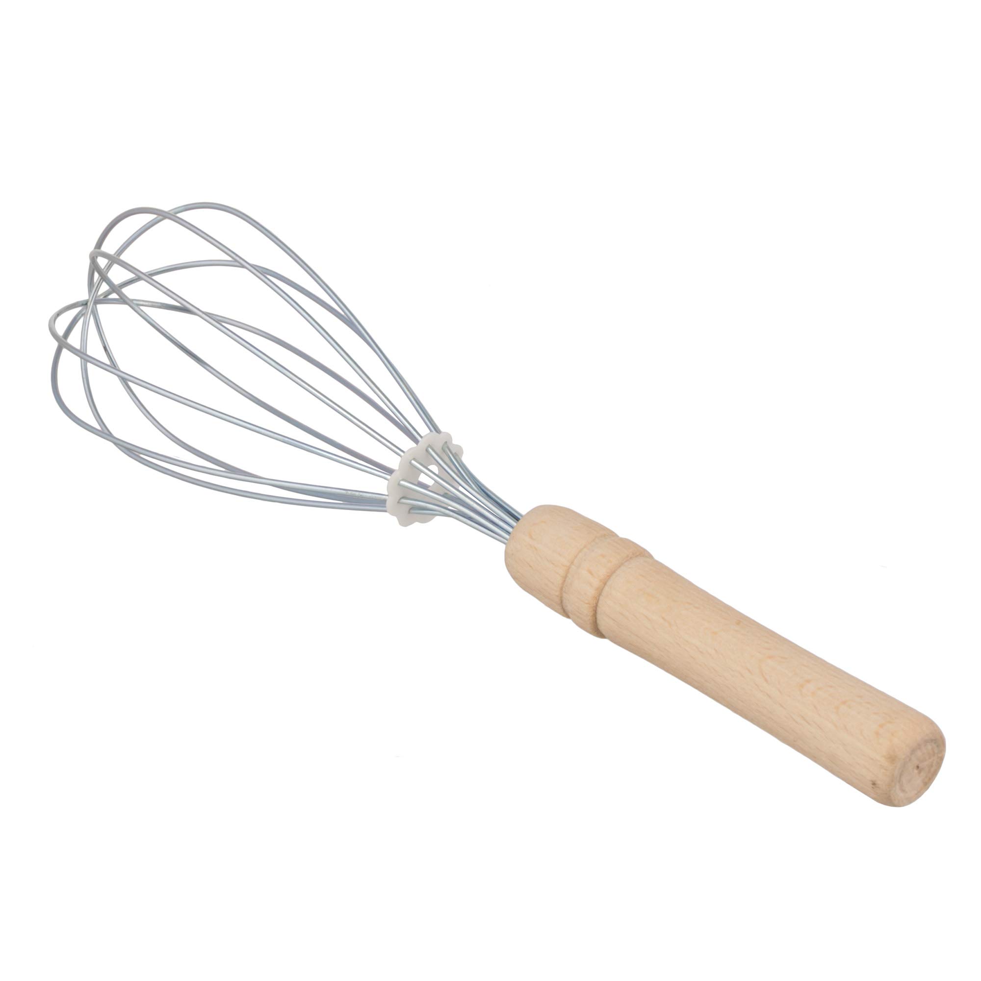 Premium Stainless Steel Wire Whisk Set of 2 - Ergonomic Wooden Handle Egg Beater - Durable Cooking Whisk for Baking, Mixing & Whipping - Perfect for Cakes, Soufflés & Creams