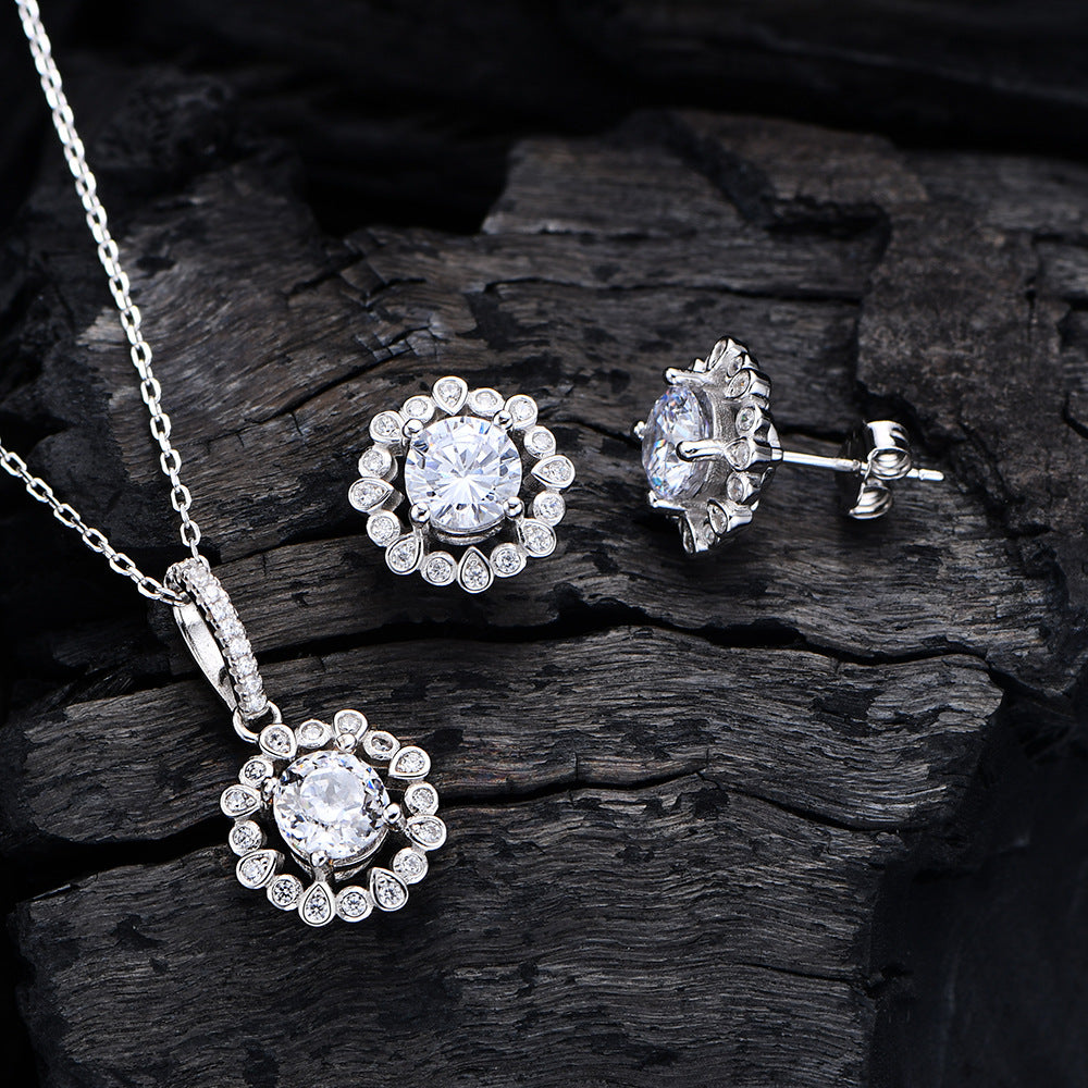 925 Sterling Silver Jewelry Set of 2 Pieces - Necklace & Earrings for Women | Elegant Gift for Birthday, Anniversary & Special Occasions