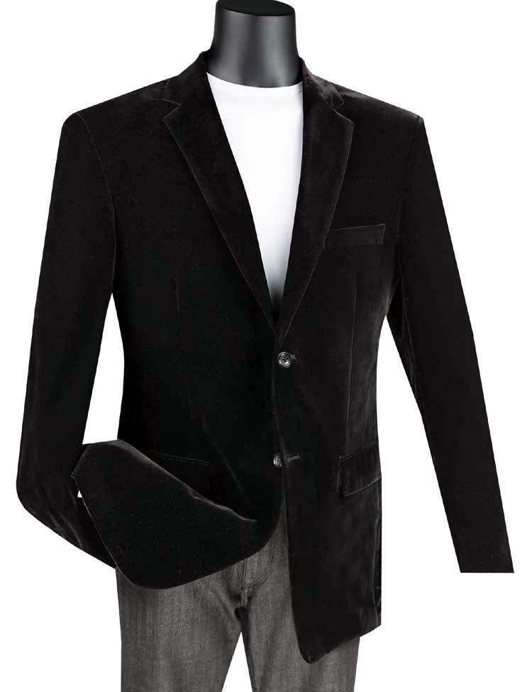Premium Velvet Sport Coat for Men - Elegant Black Blazer for Formal & Casual Wear - Perfect for Weddings, Parties & Office Events