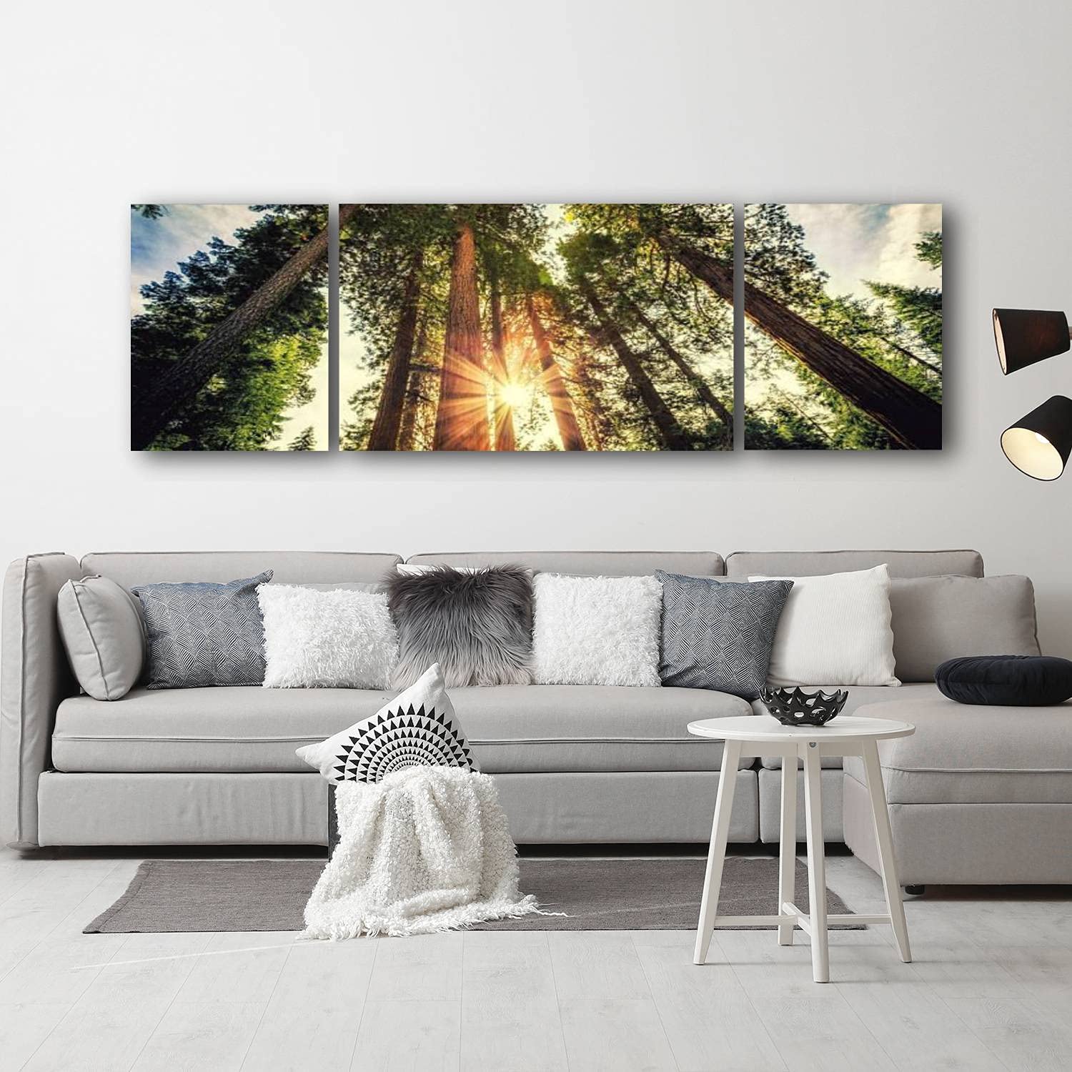 Premium Framed Giclee Canvas Print - Tall Sequoia Forest Landscape Wall Art for Living Room & Office Decor (63”W x 20”H) | Nature-Themed Home Decor & Gift Idea