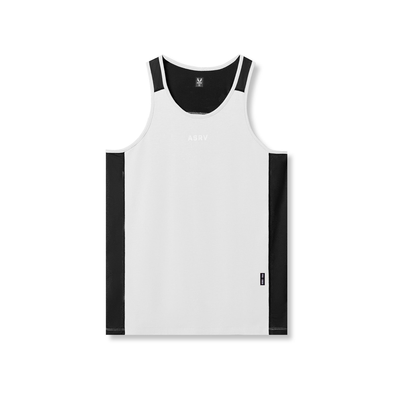 0809. Supima® Mesh Panel Training Singlet for Men - Breathable White Workout Top for Running, Gym & CrossFit Training