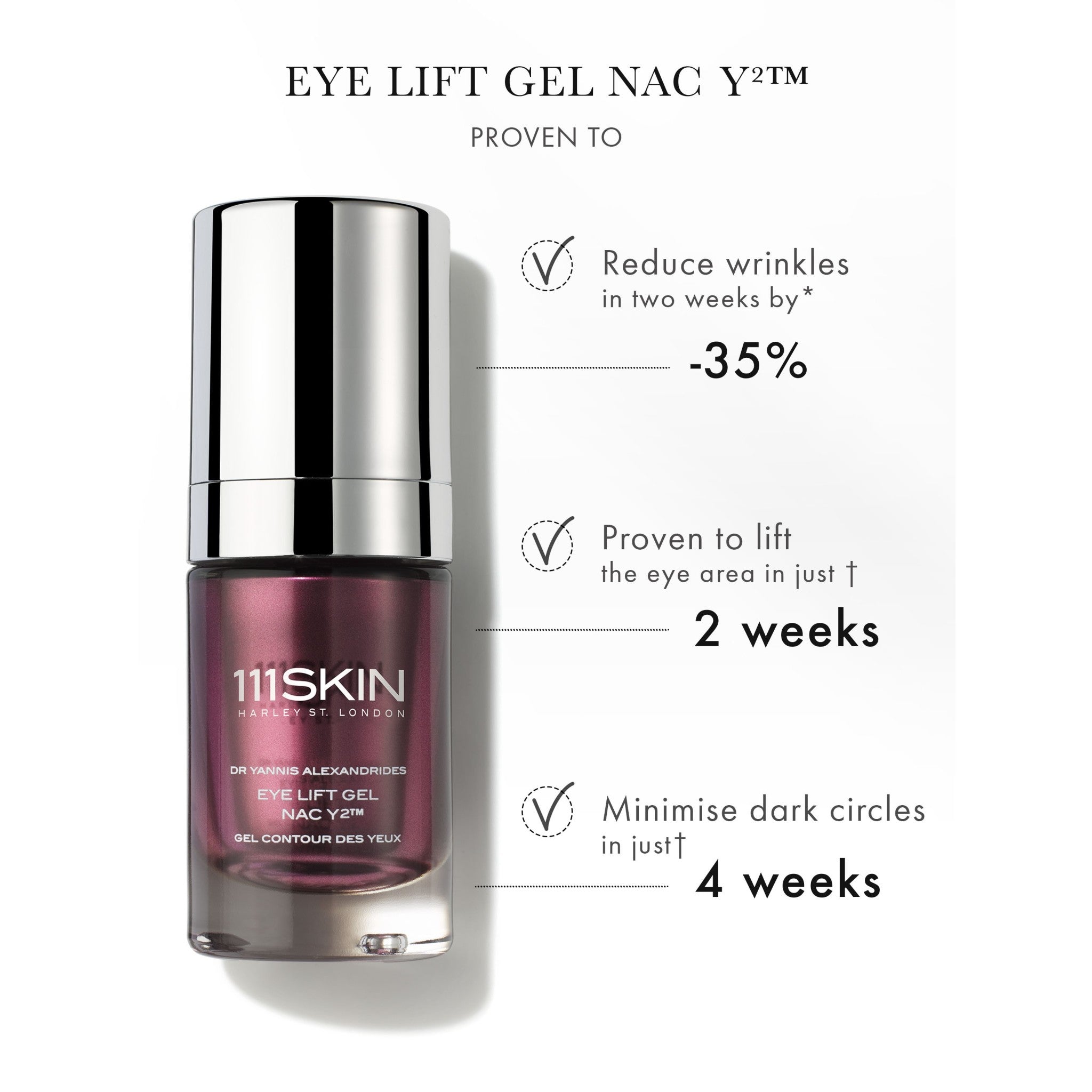 NAC Y2 Eye Lift Gel - Anti-Aging Eye Cream for Dark Circles & Puffiness - Best for Wrinkles & Fine Lines - Perfect for Morning & Night Skincare Routine