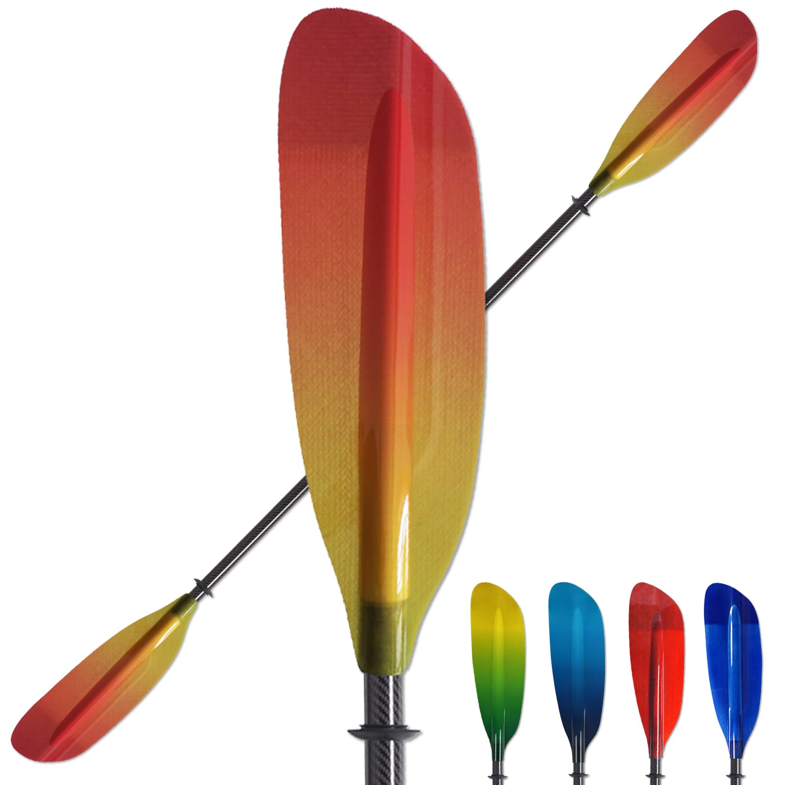 Premium Carbon Fiber Kayak Paddles with Gradient Fiberglass Blades - 3-Piece Adjustable Floating Oars (230-240cm/90-94in) for Touring, Fishing & Recreational Kayaking