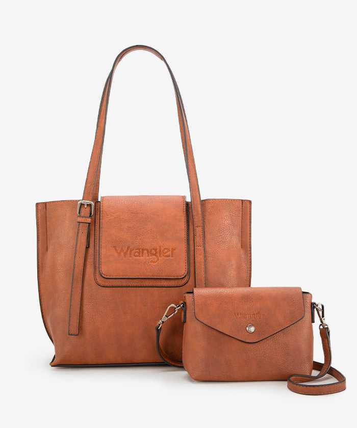 Wrangler Flap Shoulder Bag Set for Women & Men - Durable Crossbody Purse with Adjustable Strap - Perfect for Travel, Work & Everyday Use