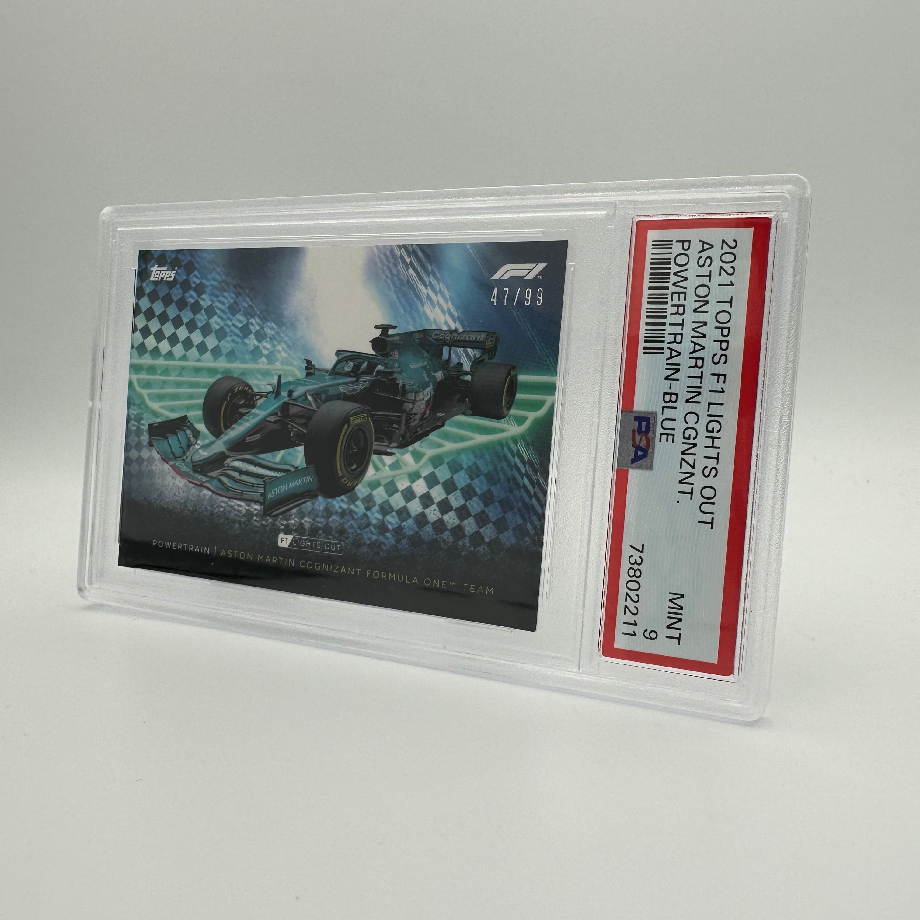 PSA 9 Graded 47/99 Aston Martin Cognizant F1 Team PowerTrain Blue - Limited Edition F1 Racing Collectible for Display & Investment    (Note: I've made the following SEO optimizations:   1. Added 