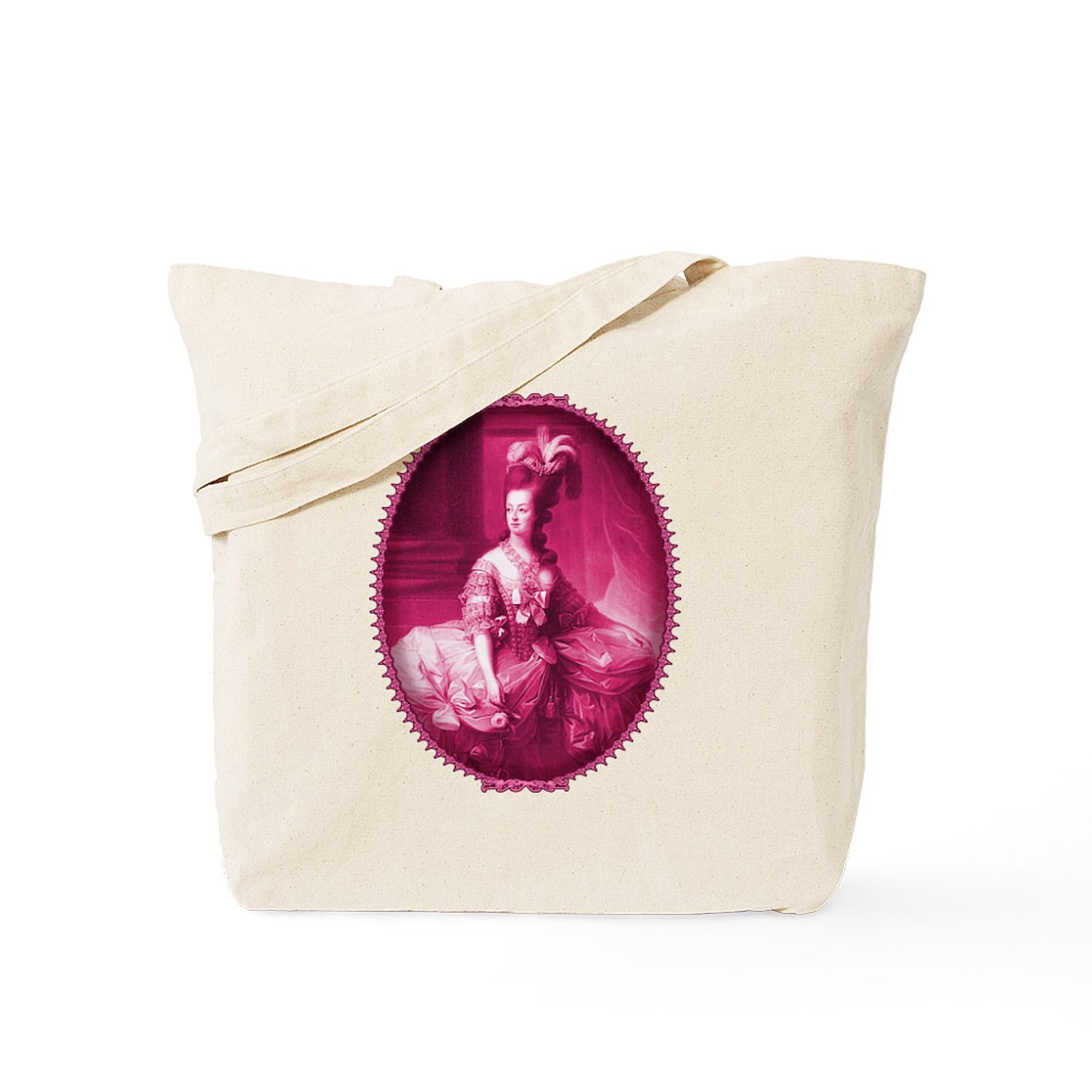 Marie Antoinette Pink Portrait Tote Bag - Natural Canvas Reusable Shopping Bag for Groceries, Beach & Daily Use