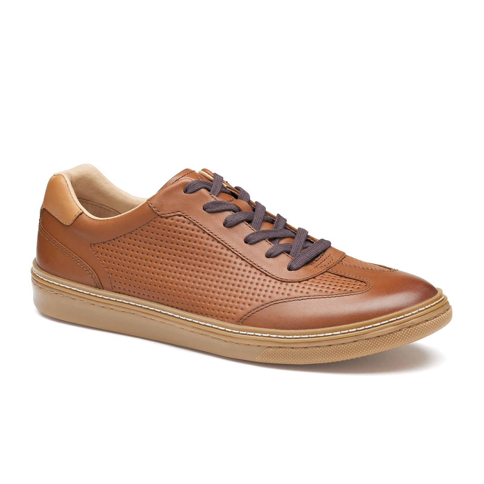Johnston & Murphy Mcguffey T Toe Oxford Men's Dress Shoes - Tan Full Grain Leather for Business & Formal Occasions