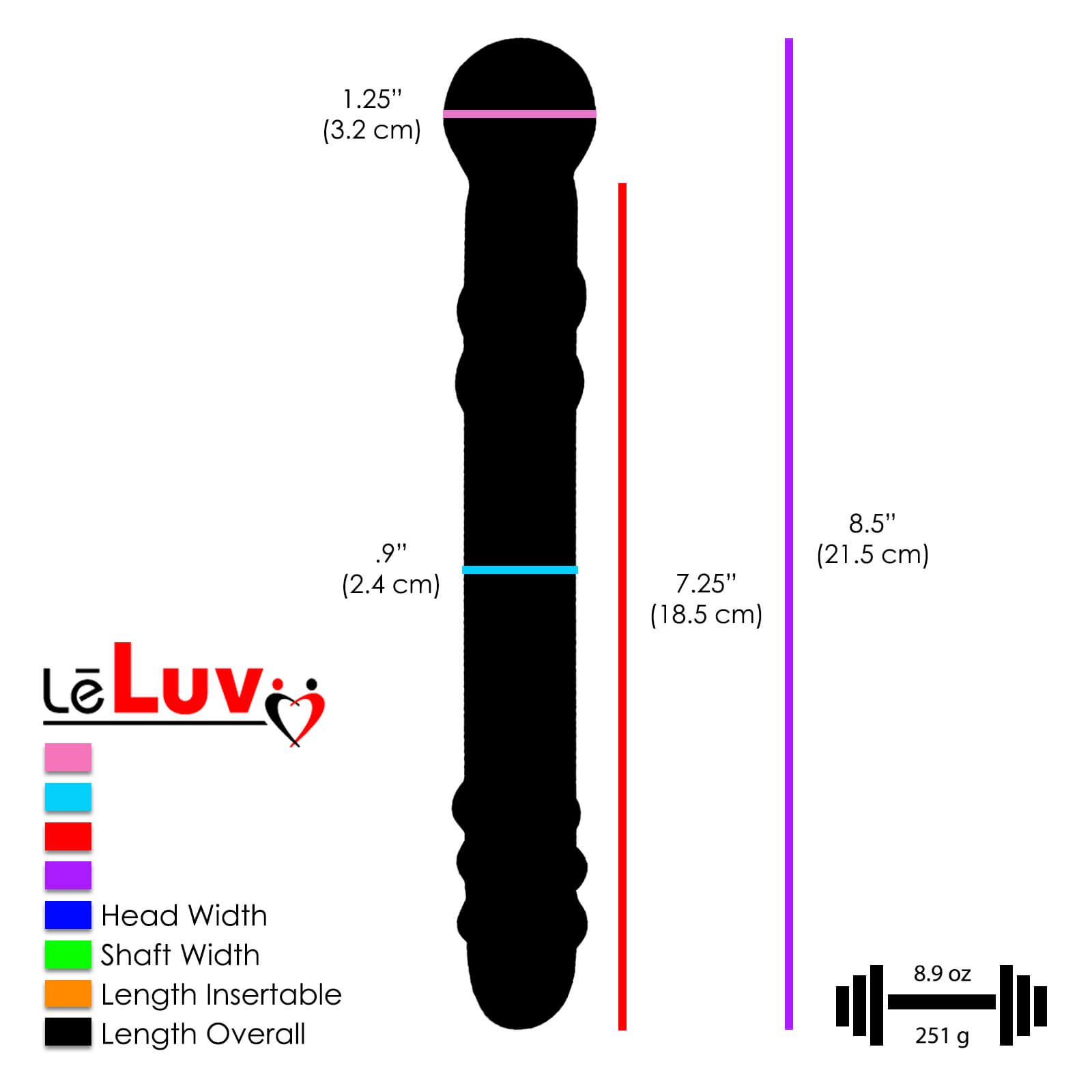 Premium LeLuv Pyrex Glass Nubby Dildo & Butt Plug Set - 3 Piece Pink Pearl Sex Toy Kit with Luxury Padded Pouches | Sensual Play, Couples Intimacy & Solo Pleasure for Women & Men