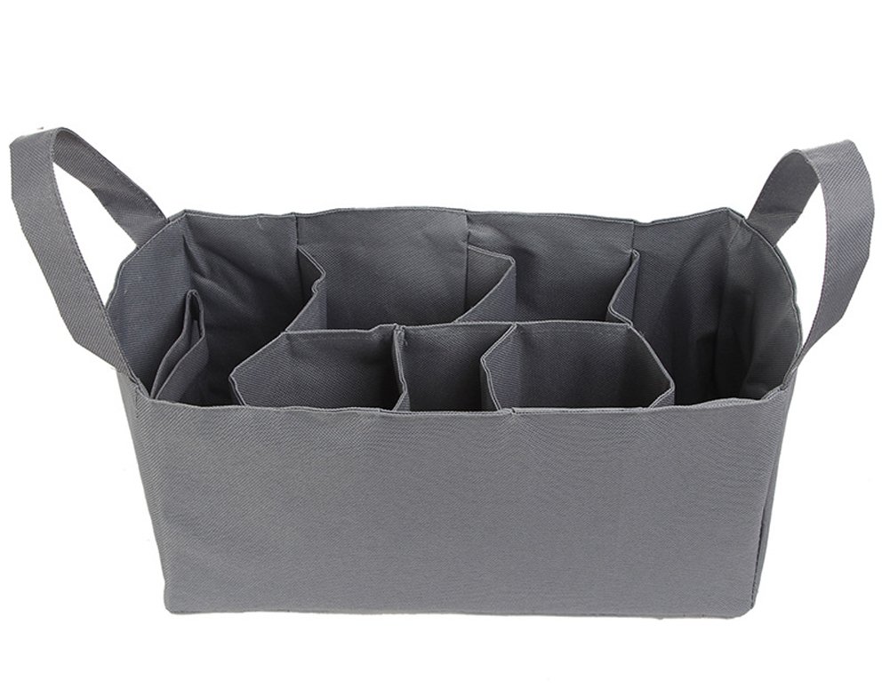 Ecokaki(TM) Baby Diaper Bag Organizer with 7 Pockets - Portable Travel Changing Bag for Newborn & Toddler - Grey - Perfect for Moms on the Go, Daycare & Family Outings