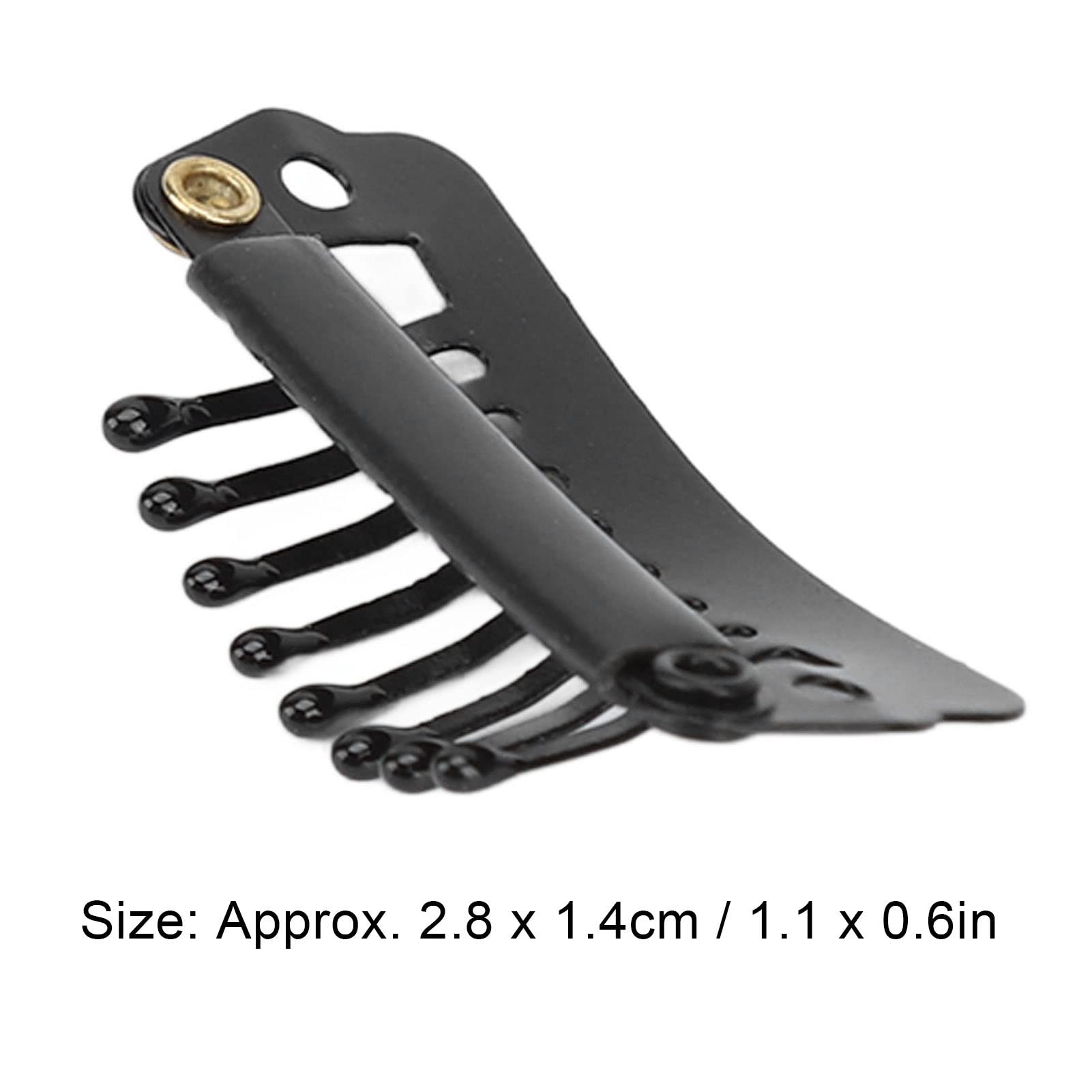 Wig Snap Clip - Safe Ergonomic 8 Teeth Stainless Steel Hair Extension Comb Clip for Women (Black) | Perfect for Home Styling, Cosplay & Daily Hair Accessories