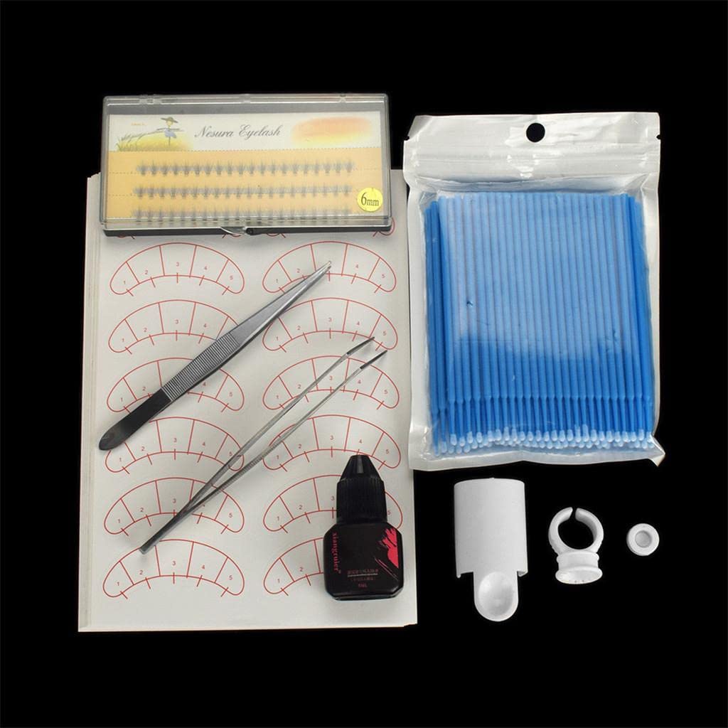 Professional Eyelash Extension Training Kit for Beginners - Lash Grafting Practice Set with Blue Lashes | Perfect for Salon Students & DIY Home Practice