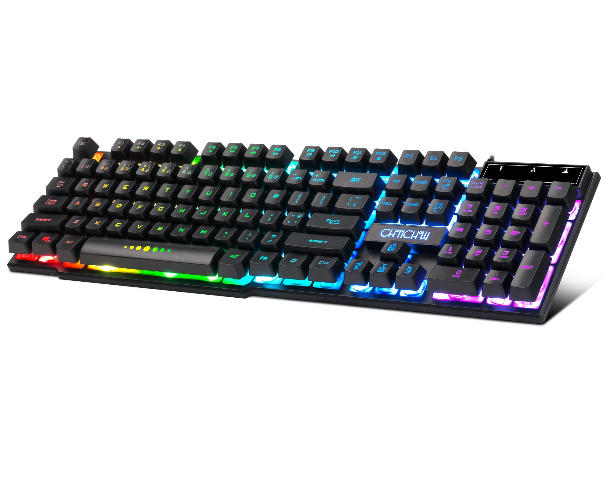 LED Gaming Keyboard Wired - 11 Light Modes, Water Resistant for PC, PS4, Xbox