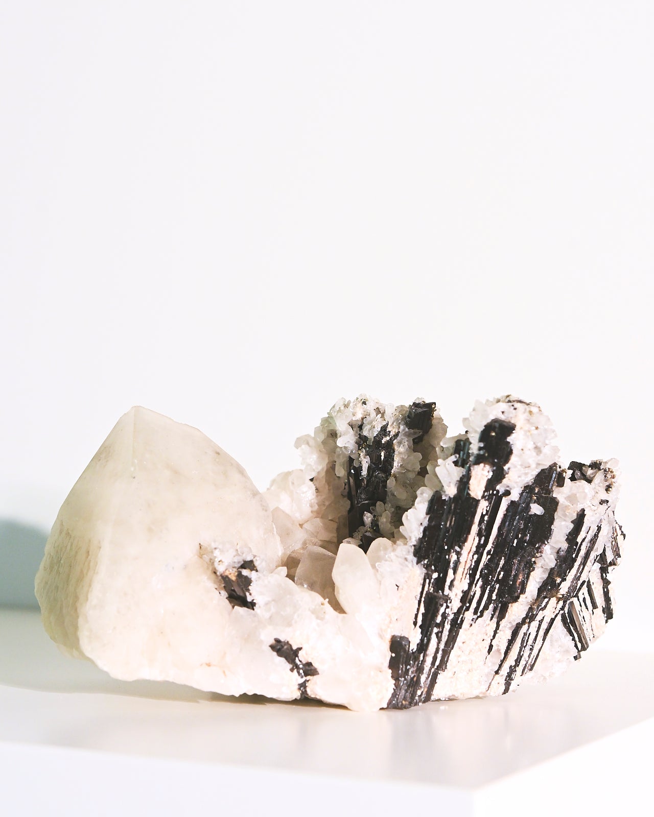 Natural Hubnerite with Quartz Crystal Cluster - 6 Inch Mineral Specimen for Collectors, Healing & Home Decor