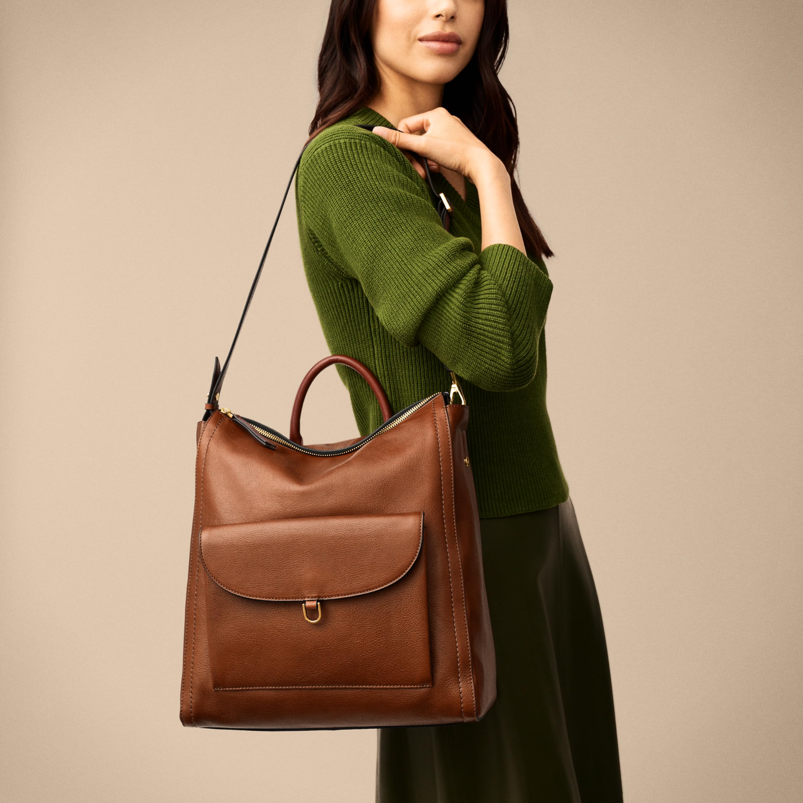 Fossil Women's Parker Genuine Leather Convertible Backpack Purse - Stylish Crossbody Handbag for Women | Perfect for Work, Travel & Everyday Use
