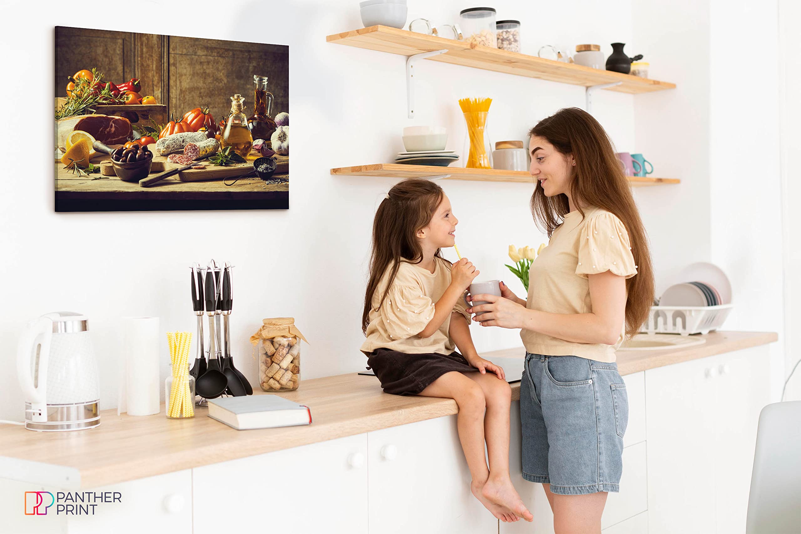 Modern Kitchen Decor Wall Art - Still Life Canvas Print for Home Decor (24x16 Inches) - Perfect for Dining Room, Living Room & Office Wall Decoration