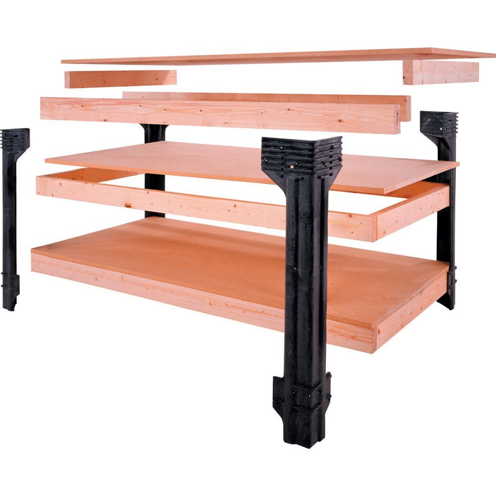 Universal Work Bench Leg Kit - Heavy Duty Steel Adjustable Legs for DIY Workbenches, 36
