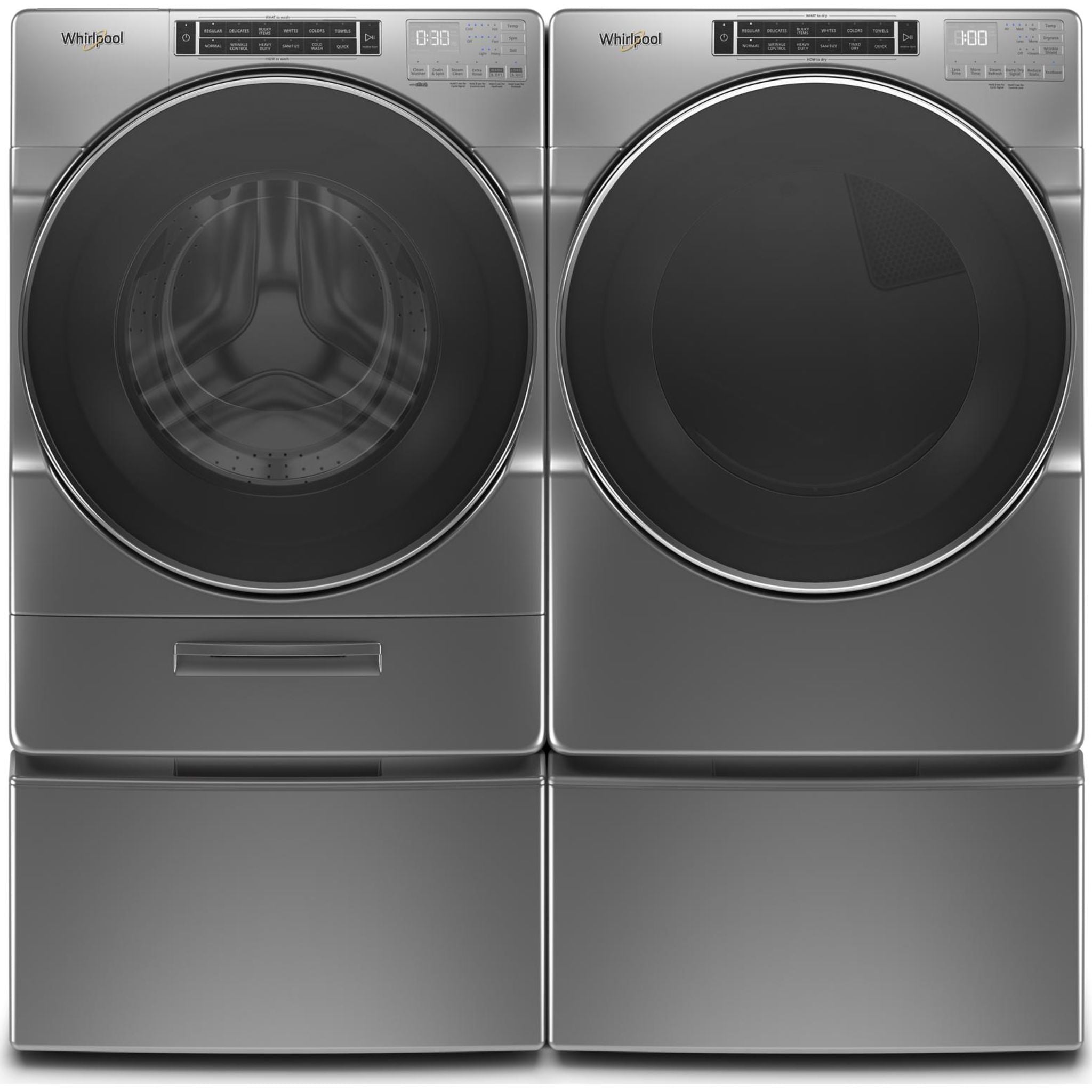 Whirlpool WGD8620HC 7.4 Cu. Ft. Gas Dryer in Chrome Shadow - Large Capacity, Energy Efficient for Fast Drying - Perfect for Family Laundry Rooms & Apartments