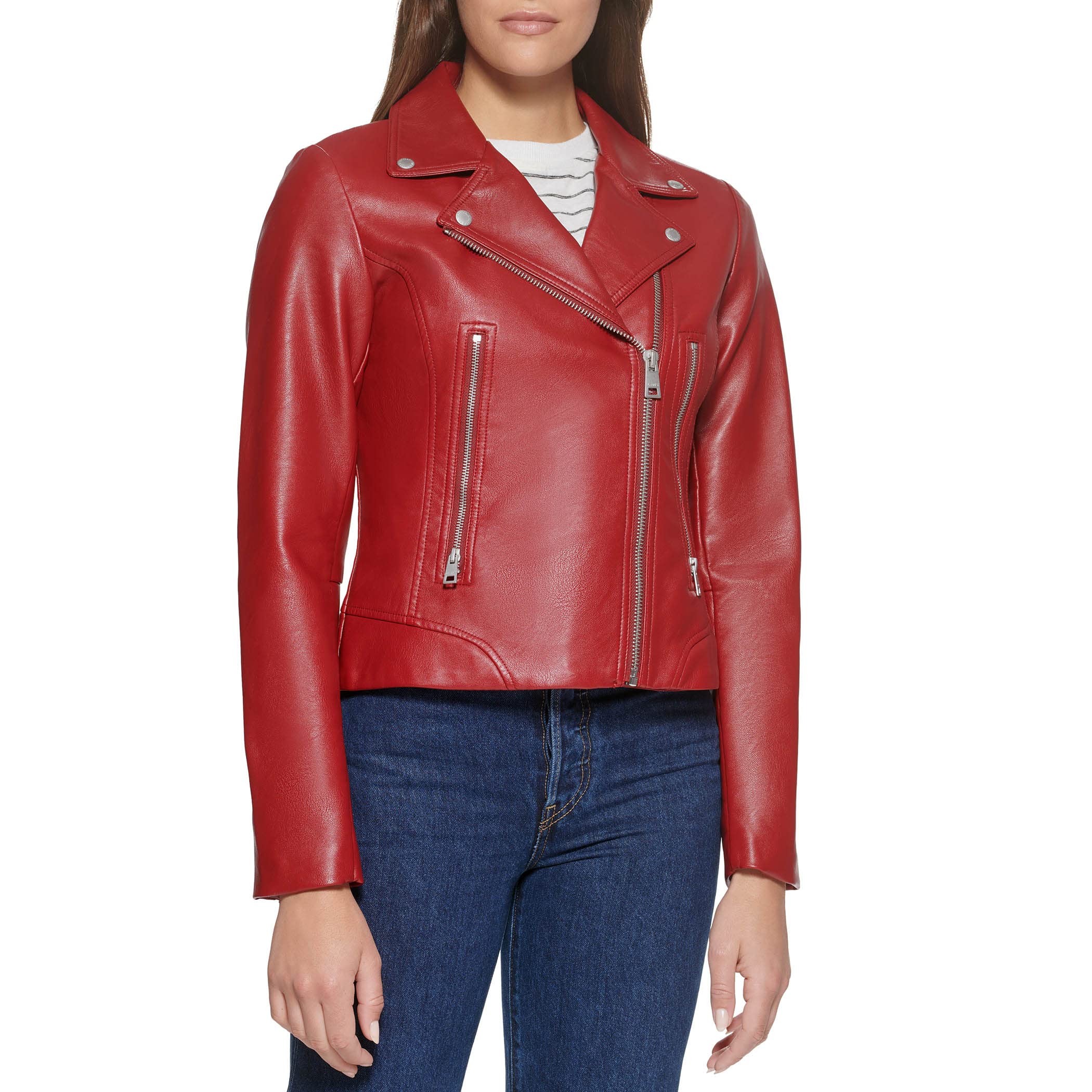 Levi's Women's Vegan Leather 538 Moto Jacket - Regular & Plus Size Biker Jacket for Women | Perfect for Motorcycle Riding, Casual Outfits & Fall Fashion