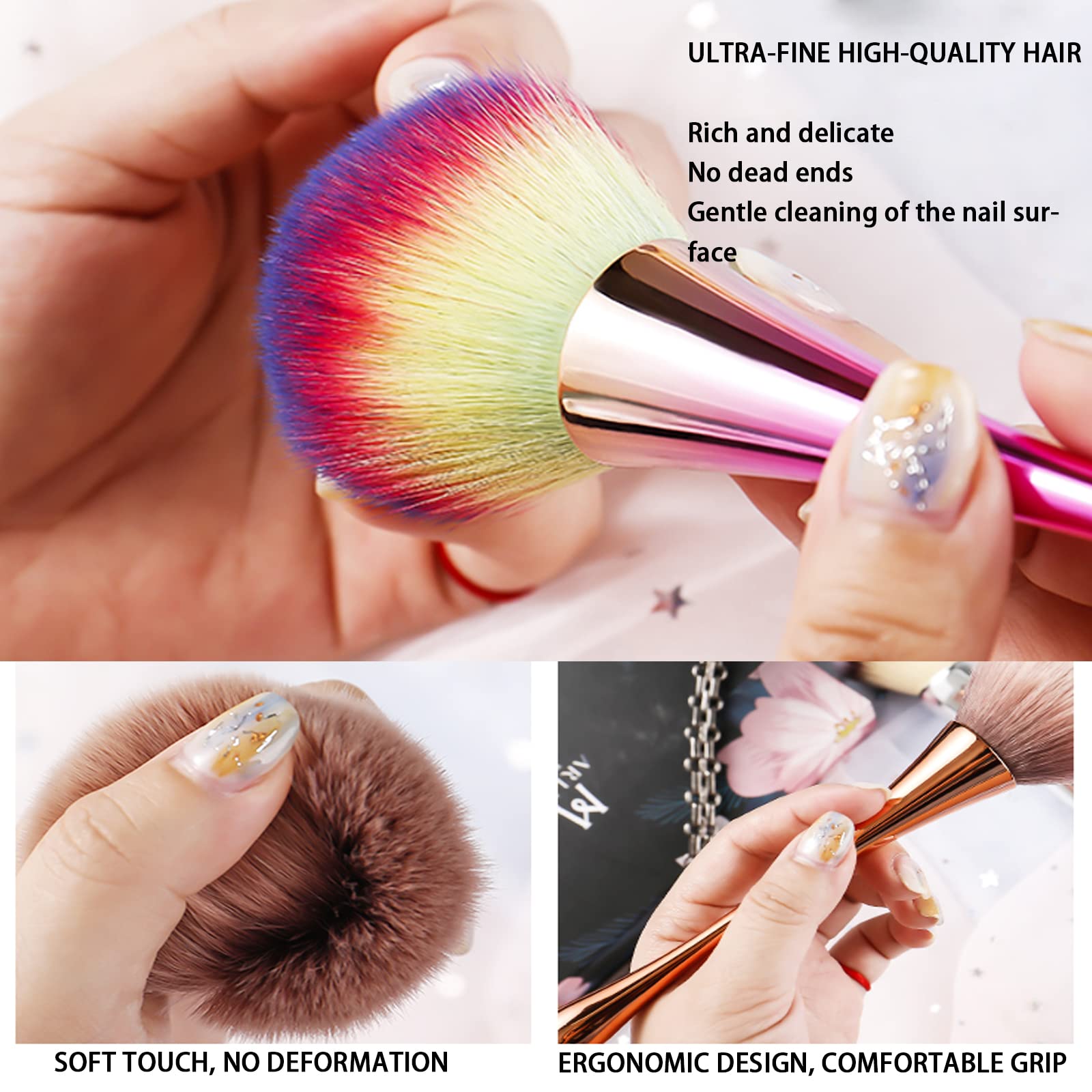 Premium Large Powder Mineral Brush - Professional Nail Art Dust Brush & Foundation Makeup Brush for Blush, Contouring & Daily Makeup (Black) - Perfect for Salon, Home Use & Travel Makeup Kit