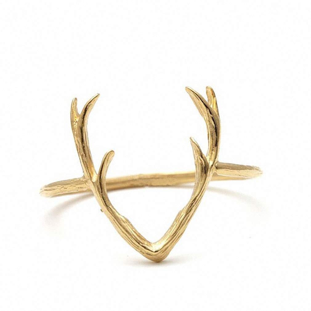 Cute Deer Antler Rings for Women - Elegant Stag Animal Jewelry - Valentine's Day Gift - Perfect for Casual Wear, Date Nights & Special Occasions