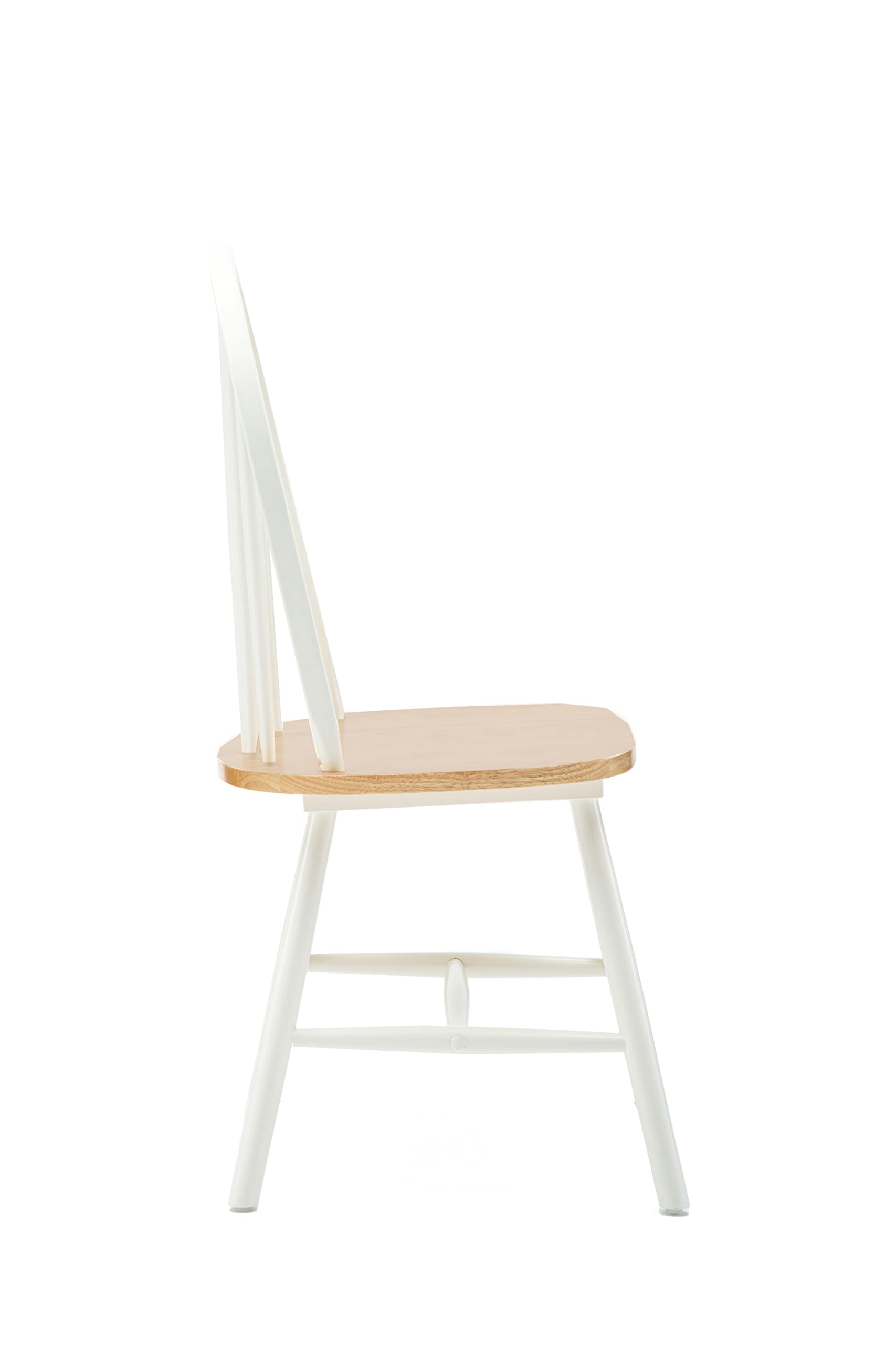 Boraam Windsor Farmhouse Dining Chairs Set of 2 - Cream/Natural Wooden Kitchen Chairs for Dining Room, Breakfast Nook, and Farmhouse Decor