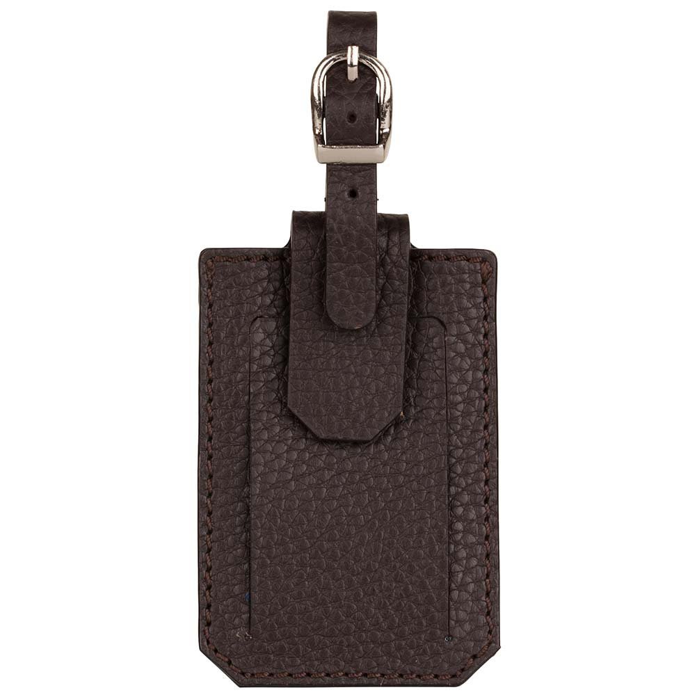 David Hampton Richmond Leather Luggage Tag - Personalized Travel ID Tag for Suitcases & Bags - Durable Leather Name Tag for Travel Accessories (Ideal for Airports, Business Trips & Vacation)