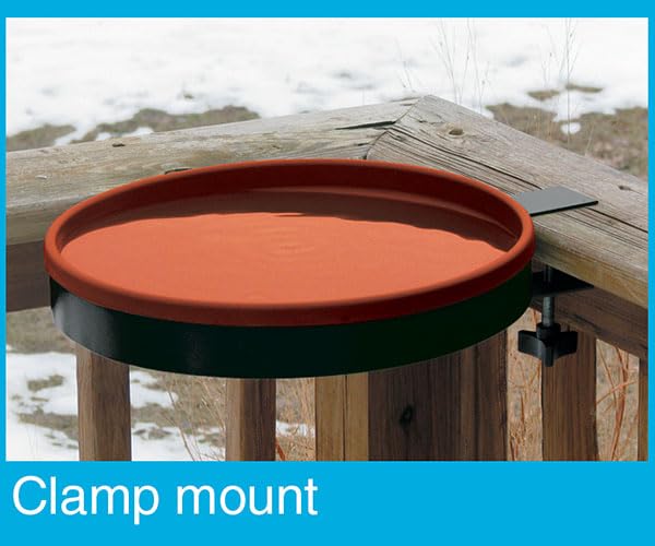 BestNest 3-in-1 Heated Bird Bath with Cord Connector & Cleaner - Terra Cotta Outdoor Bird Feeder for Winter - Attract Wild Birds to Your Garden or Backyard