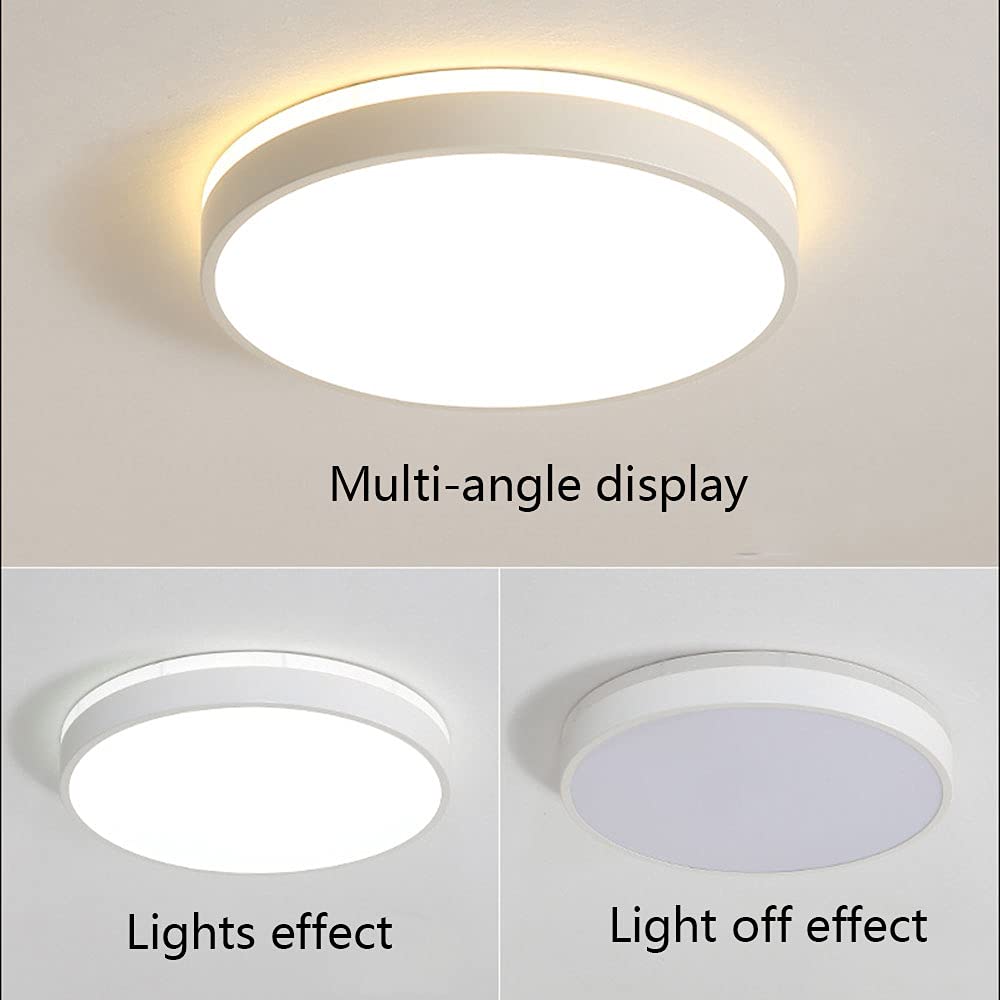 Energy Efficient LED Ceiling Light Fixture - 3 Color Temperature, Ultra-Thin Flush Mount, Side Emitting Design for Living Room, Bedroom & Office | Modern Round Minimalist Lighting Solution