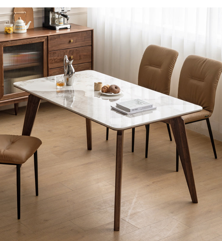 Premium Black Walnut Solid Wood Dining Table - Handcrafted North American Hardwood, Rustic Farmhouse Style for Dining Room & Kitchen Decor