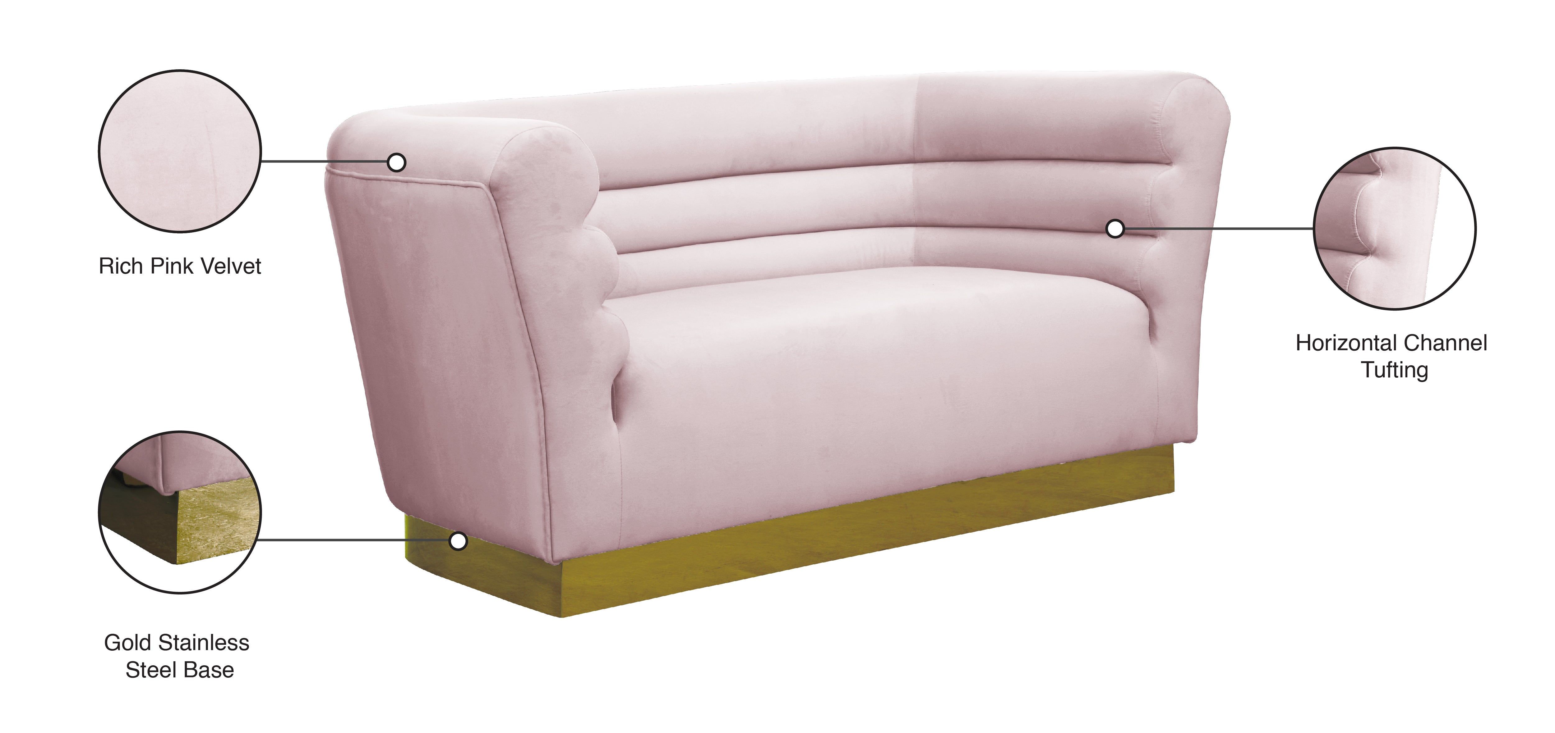 Bellini Velvet Loveseat - Modern Small Sofa for Living Room, Apartment & Office | Soft Upholstered 2-Seater Couch with Sturdy Wooden Legs | Perfect for Cozy Spaces, Small Homes & Reading Nooks
