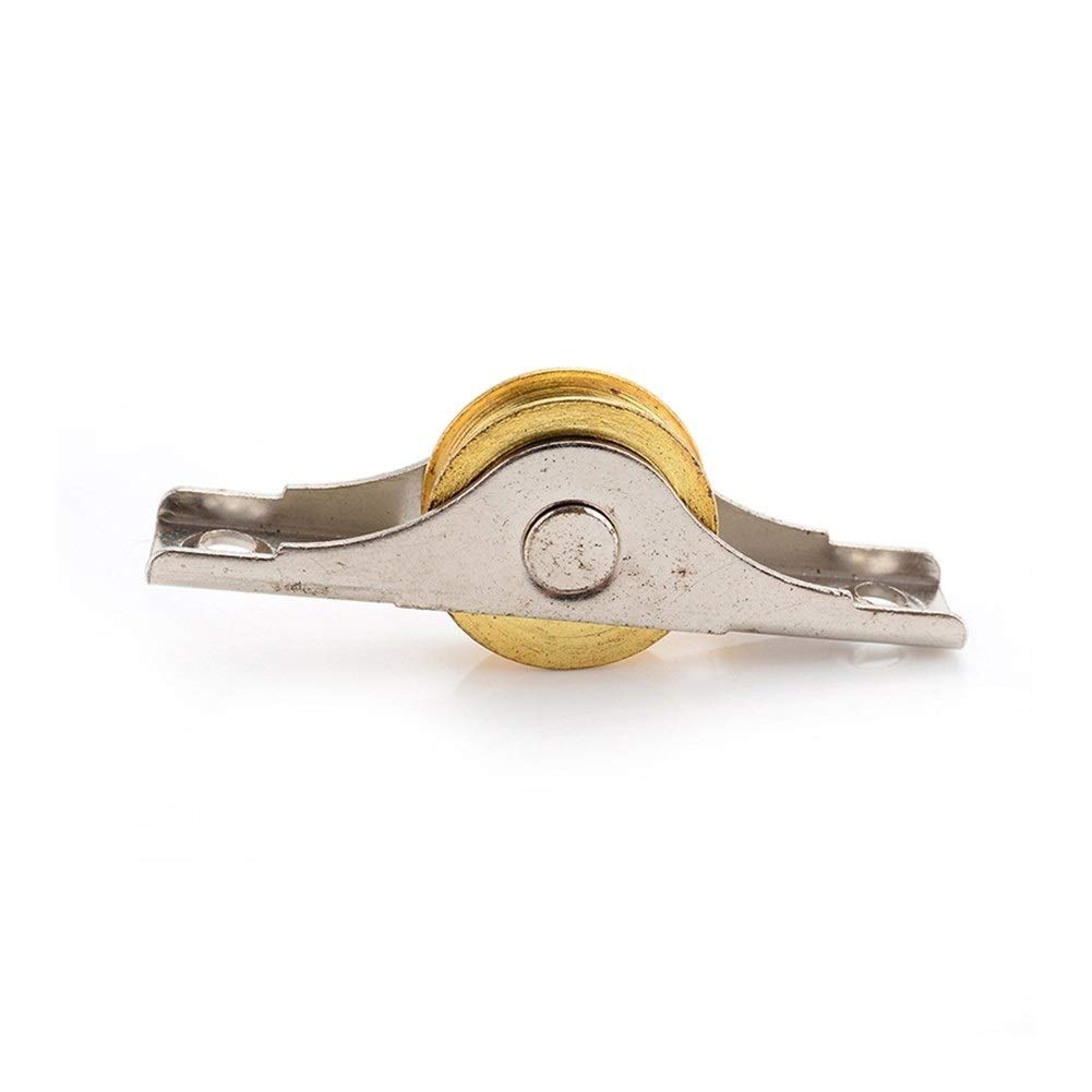 4PCS Heavy Duty Sliding Door Roller Cabinet Casters - Copper Wheel Pulley Runners for Wardrobe, Window & Furniture Hardware | Smooth Gliding for Closet Doors, Kitchen Cabinets & Office Furniture