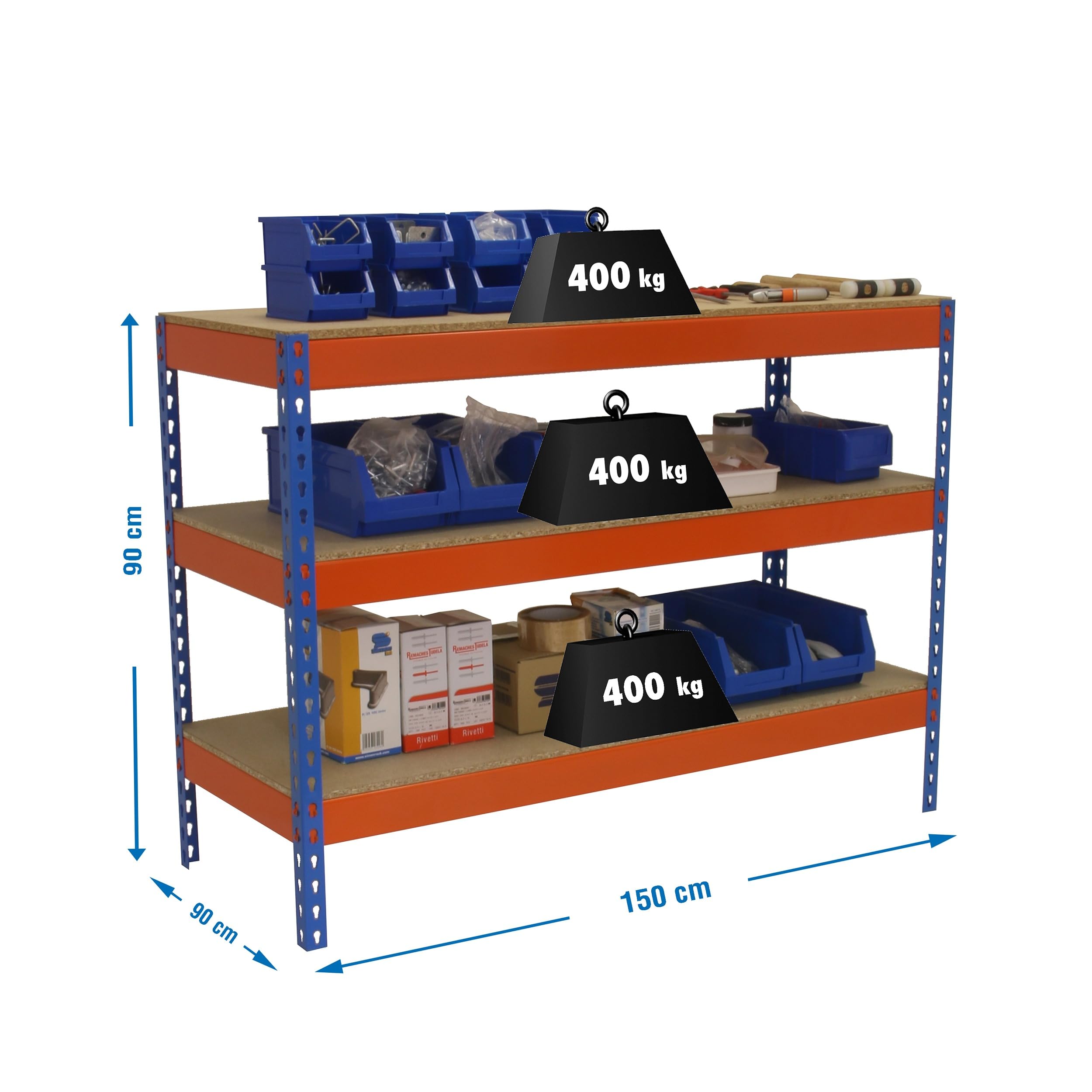 Simon Workbench BT-BASIC 900x1500mm, 400kg Capacity, 3 Height Adjustments - Perfect for DIY & Workshop Projects