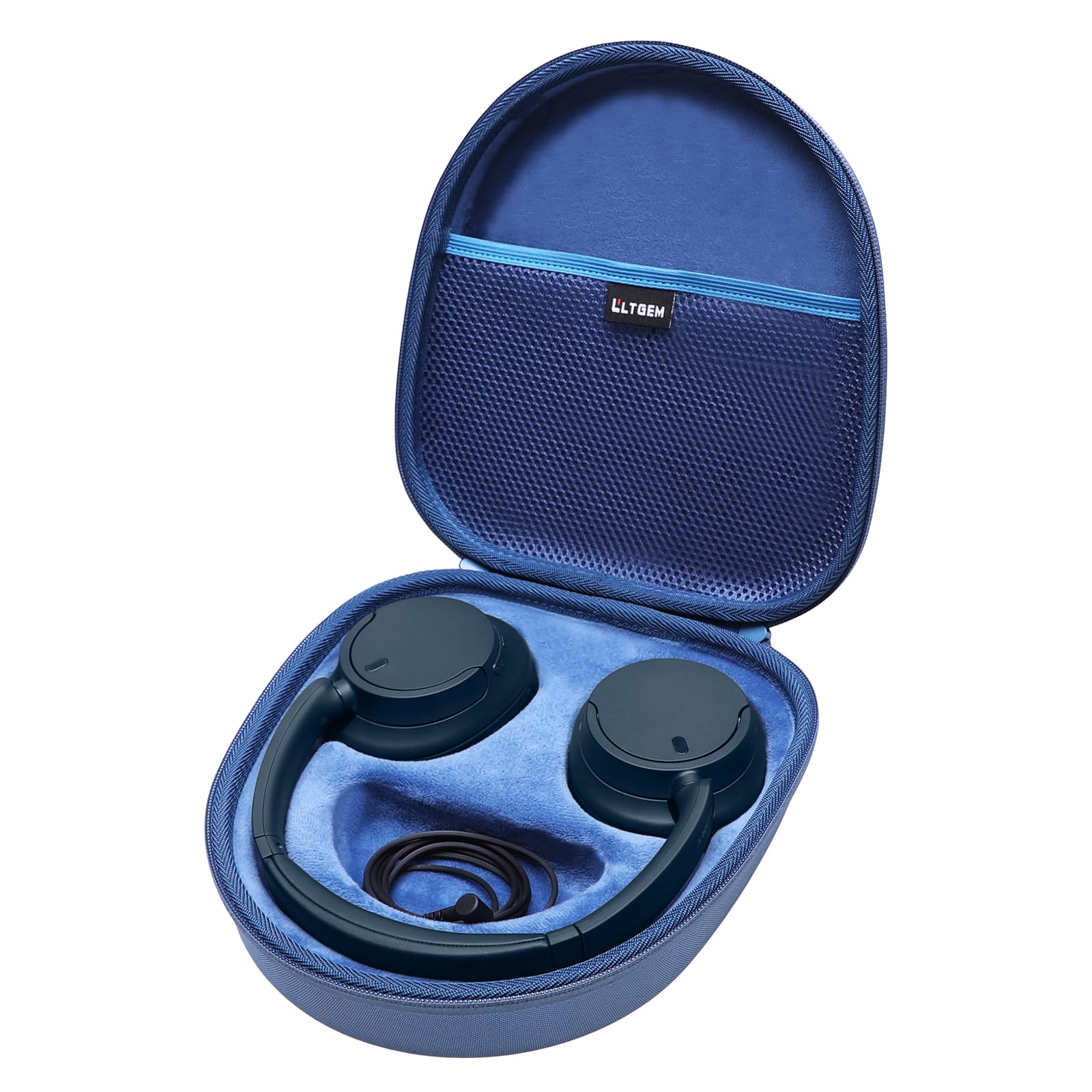 LTGEM Protective Case for Sony WH-CH720N/WH-CH520/WH-CH710N/WH-CH510 Wireless Headphones - Shockproof Travel Storage Bag for Noise Canceling Bluetooth Over-Ear Headsets (Blue) - Perfect for Travel, Commuting & Home Storage