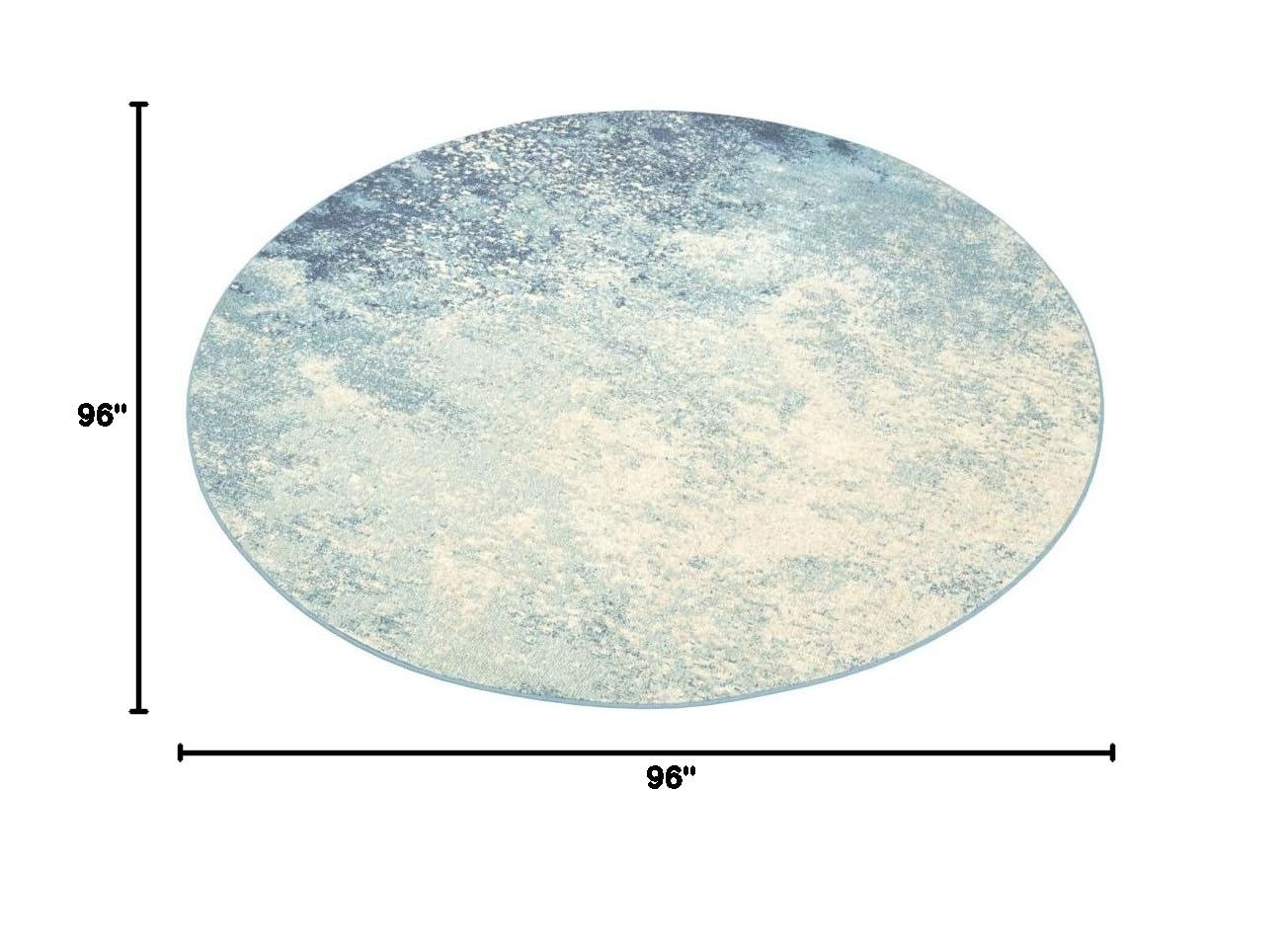 Nourison Passion Navy/Light Blue 8' Round Area Rug - Modern Abstract Design, Easy Cleaning, Non-Shedding - Perfect for Bedroom, Living Room, Dining Room & Kitchen Decor