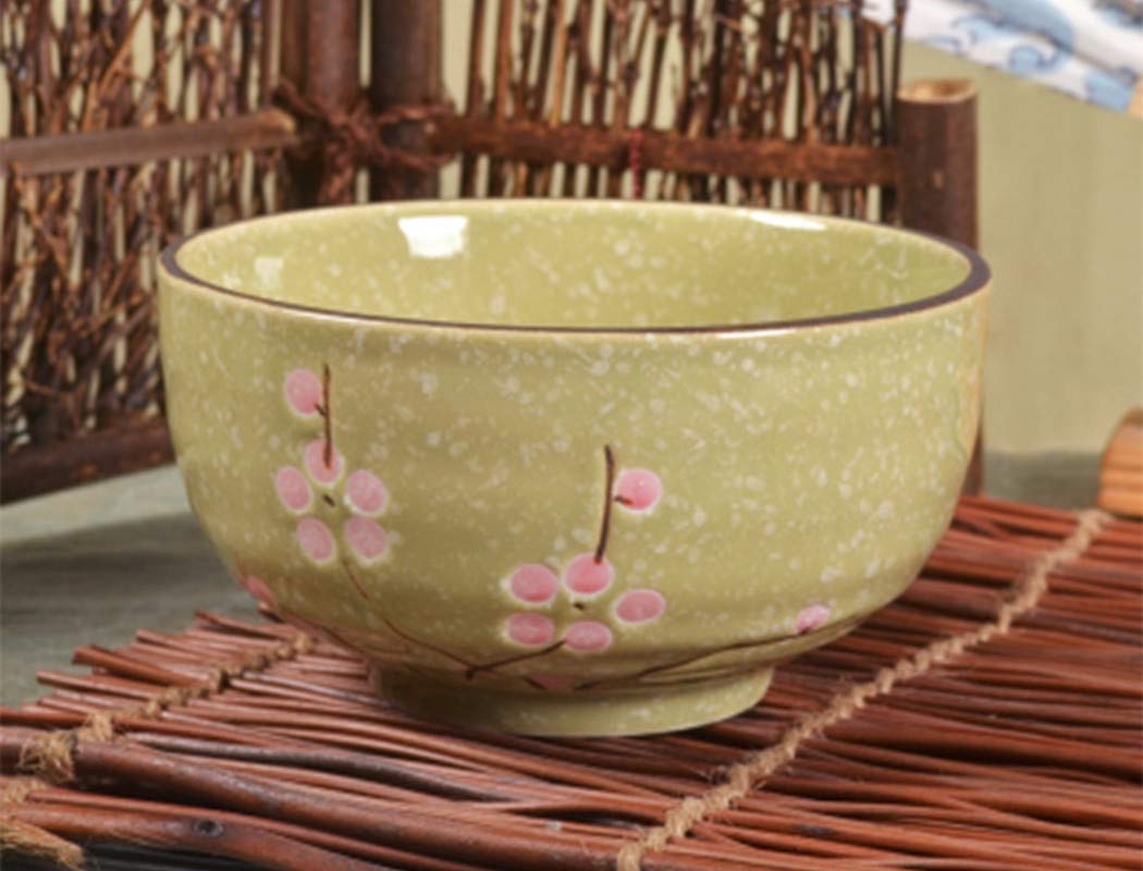 Yellow Green Soup & Cereal Bowl - 13cm Porcelain Dining Bowl for Soup, Cereal, Salad | Perfect for Home, Office, Restaurant Use