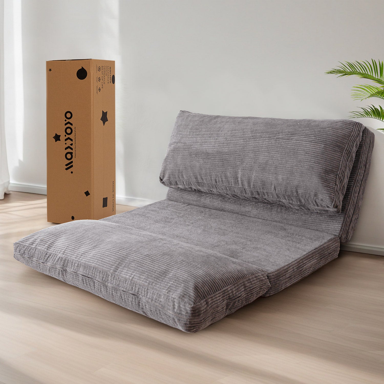 MAXYOYO Foldable Corduroy Bean Bag Sofa Bed with Washable Cover - Perfect for Living Room Lounging, Dorm Room Comfort & Kids Play Area
