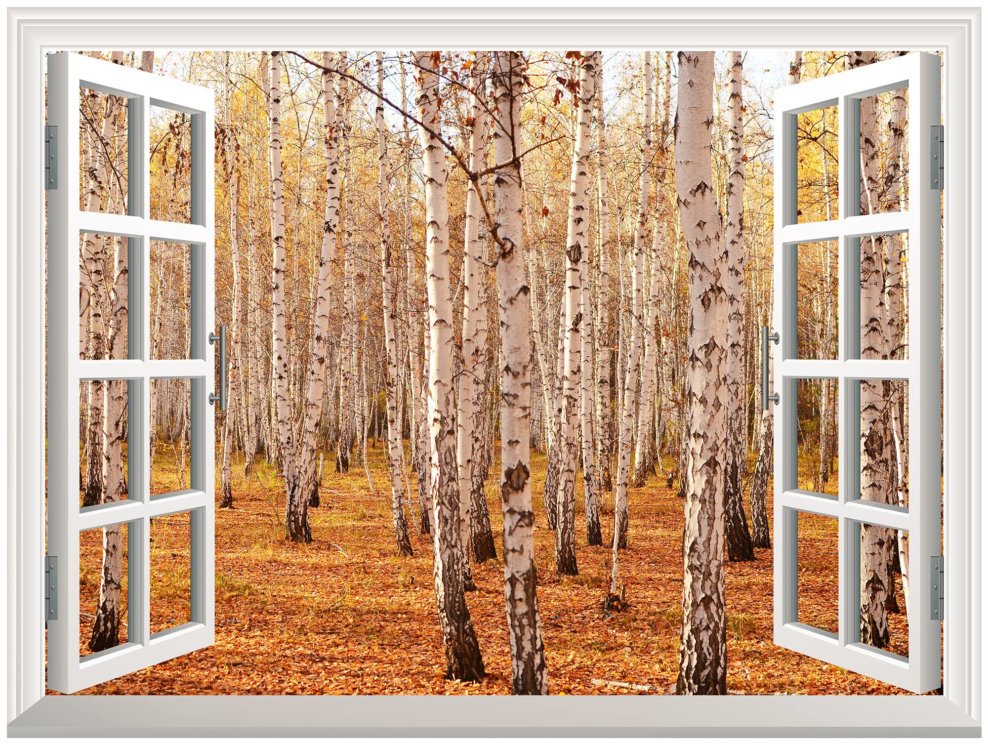 Wall26 Removable Wall Sticker - Autumn Birch Forest Mural | 24