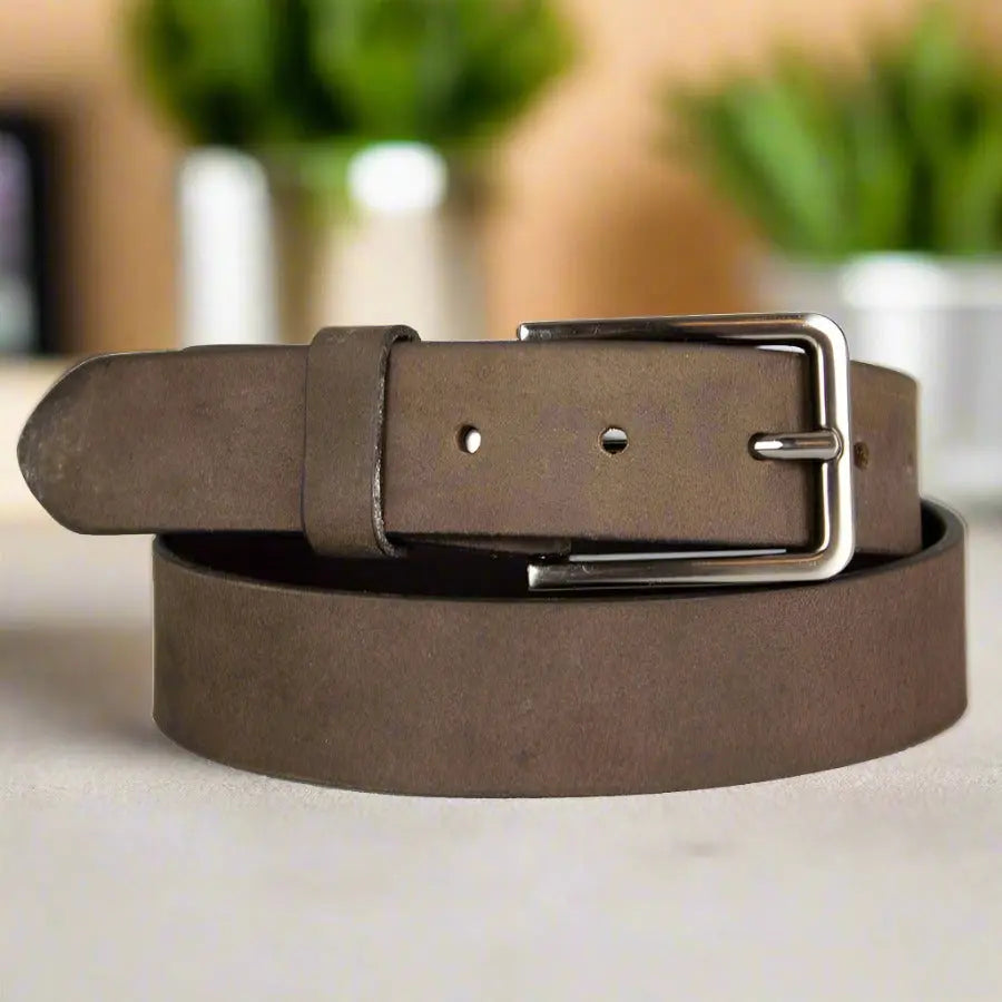 **BOL Men's Distressed Leather Belt - Vintage Style Genuine Leather Belt for Men - Perfect for Casual Wear, Jeans, and Everyday Outfits**