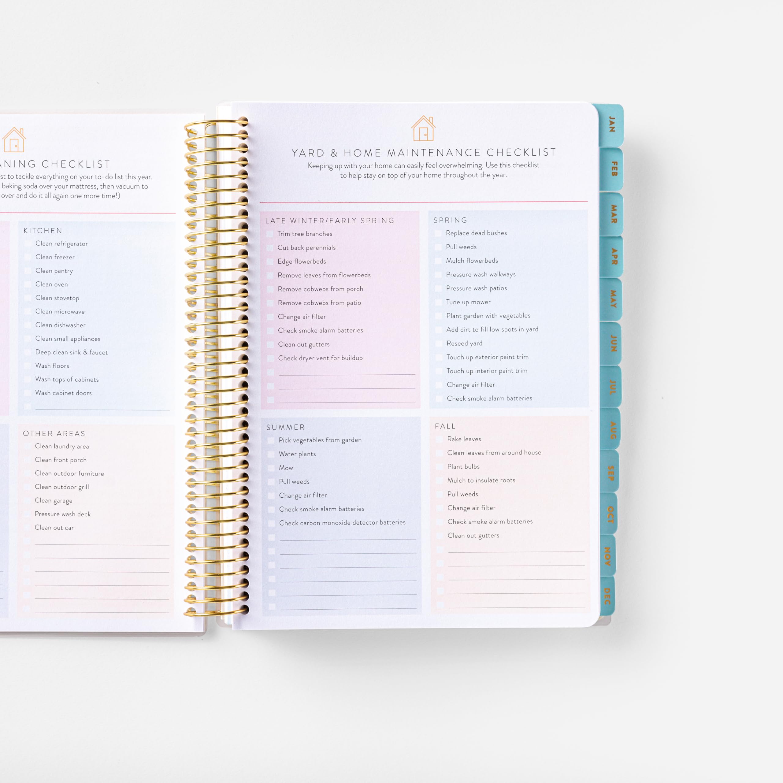 2025 Home Planner with Stickers - Daily Checklist, Monthly Budget & Calendar Layout - Vacation Planner for Work from Home - Coil Bound & Poly Laminated Cover - Perfect for Remote Work, Budgeting & Travel Planning