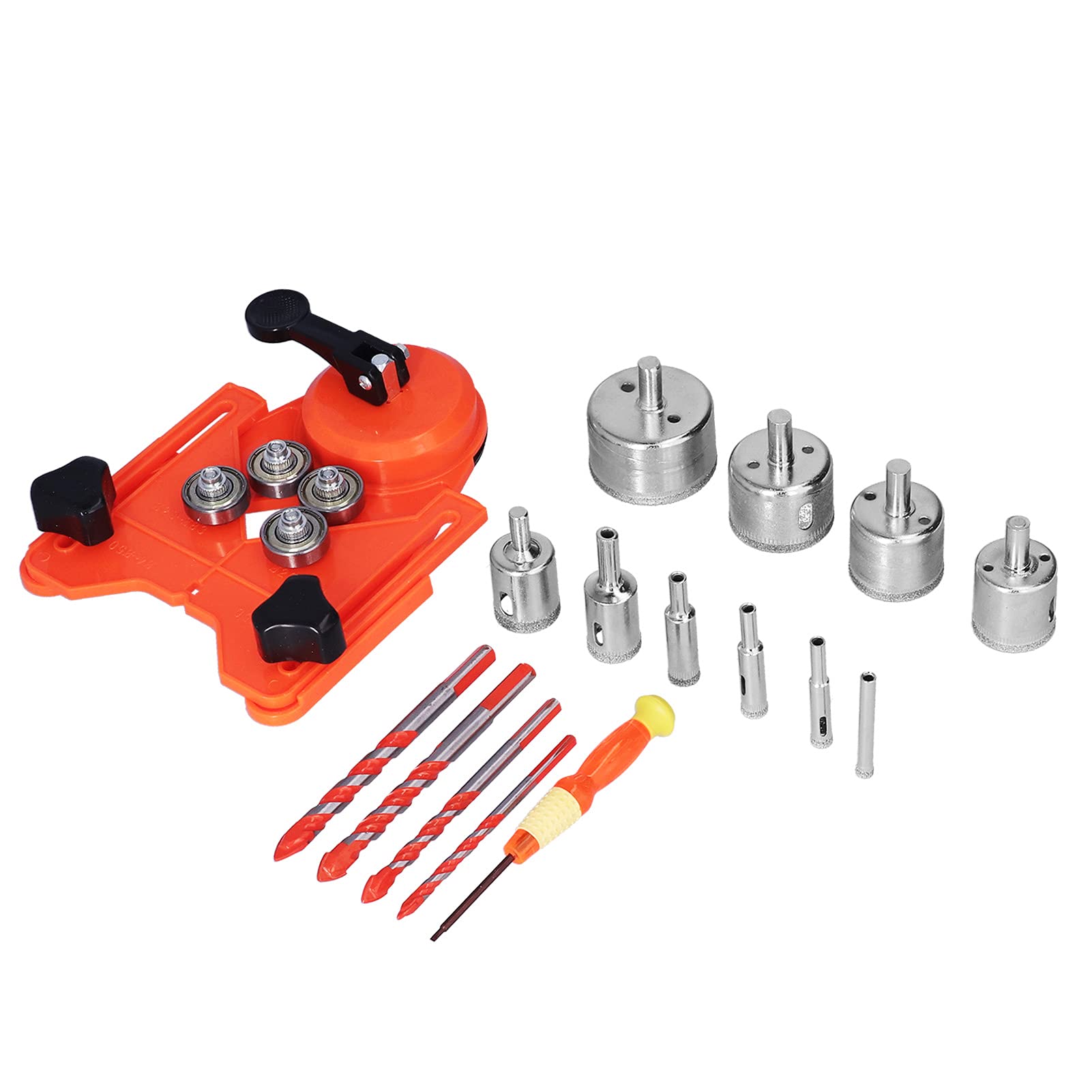 Durable Saw Drilling Tool Kit with Wear-Resistant 6-50mm Drill Bits for Ceramic & Glass – Perfect for DIY Home Projects & Professional Renovations (Orange)