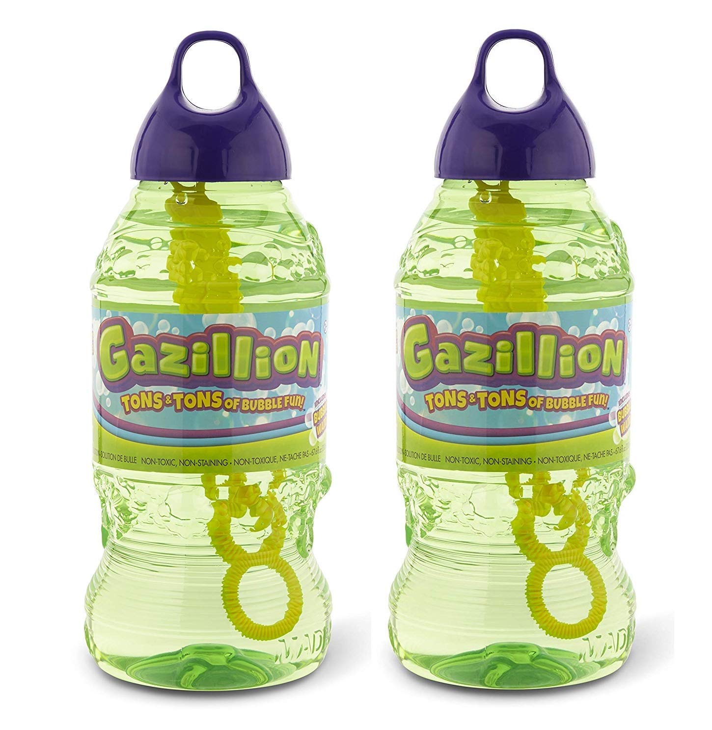 Gazillion Bubbles 2 Liter Bubble Solution Refill - 2 Pack for Kids Outdoor Play, Birthday Parties & Backyard Fun