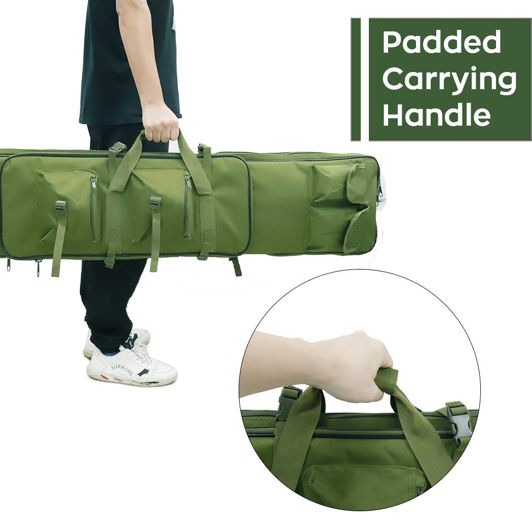 LUVODI 118cm Tactical Airsoft Rifle Carry Case Bag - Durable Protection for Airsoft Replicas (Green) | Perfect for Airsoft Games, Storage & Transport