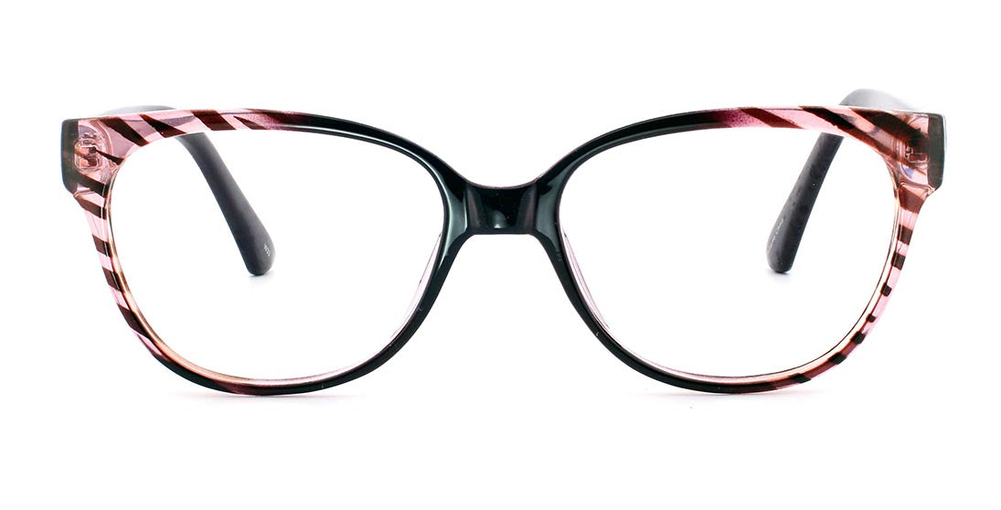 Stylish Two-Tone Plastic Eyeglass Frames S2802 - Trendy & Lightweight for Men & Women - Perfect for Reading, Driving & Fashion Accessories