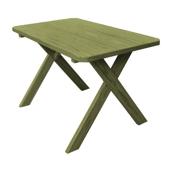 Pressure Treated Pine Crossleg Table - Durable Outdoor Patio Dining Furniture for Garden, Deck & Backyard - Weather Resistant & Long-Lasting