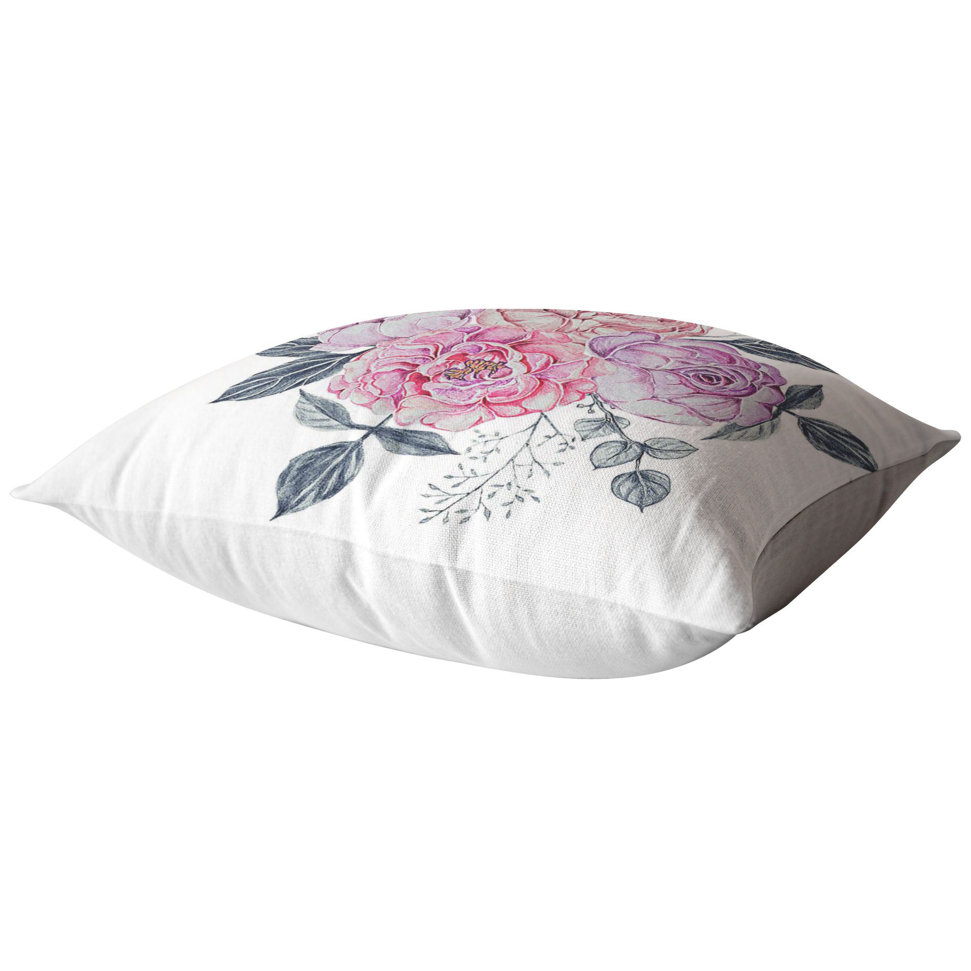 Floral Pastel Design Accent Pillow - Soft Decorative Throw Cushion for Sofa, Bed & Home Decor - Perfect for Living Room, Bedroom & Nursery