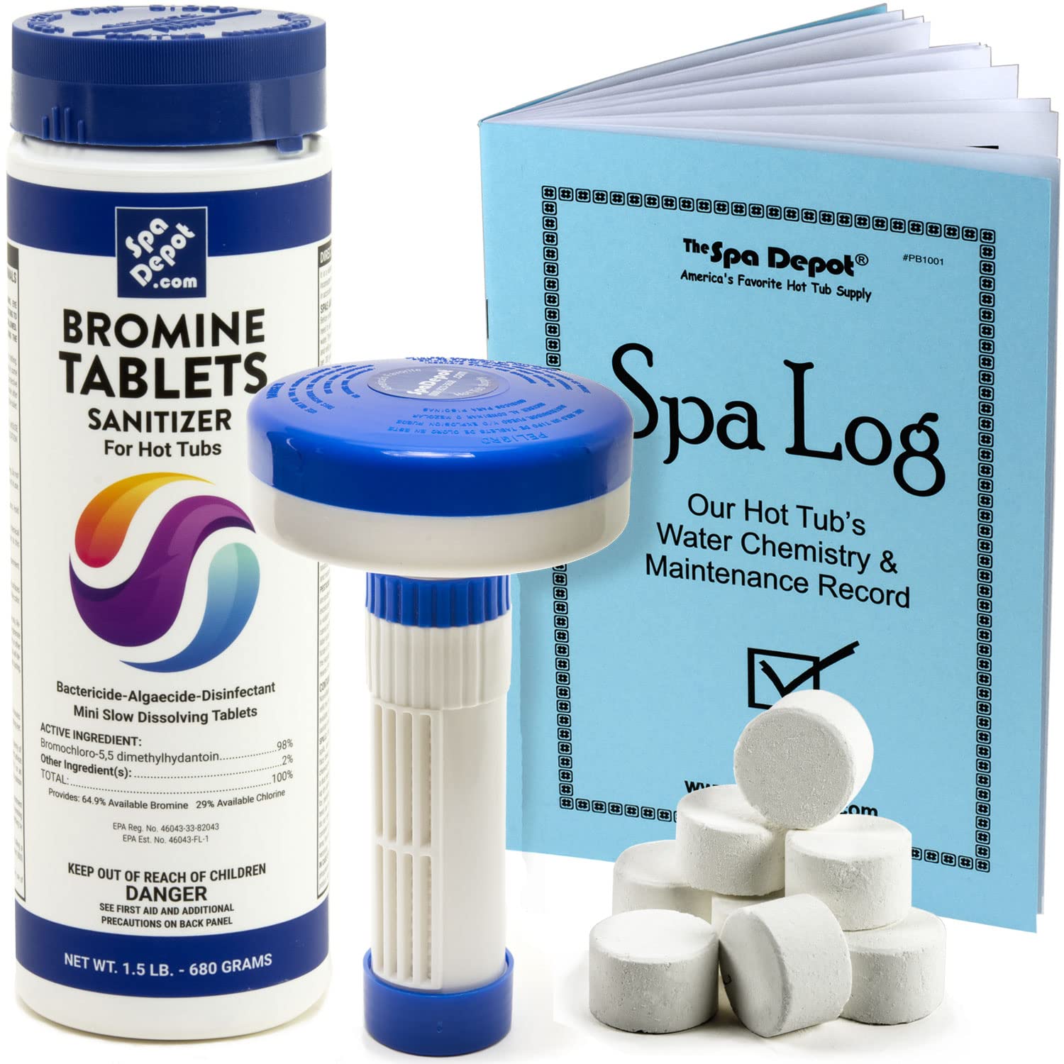 Bromine Tablets & Floating Dispenser for Hot Tub Spa - 3