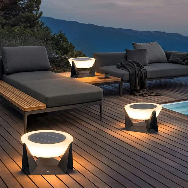 Modern Geometric Solar Outdoor Pillar Lights - Waterproof Garden Pathway Lighting for Patio, Yard, and Driveway Decoration