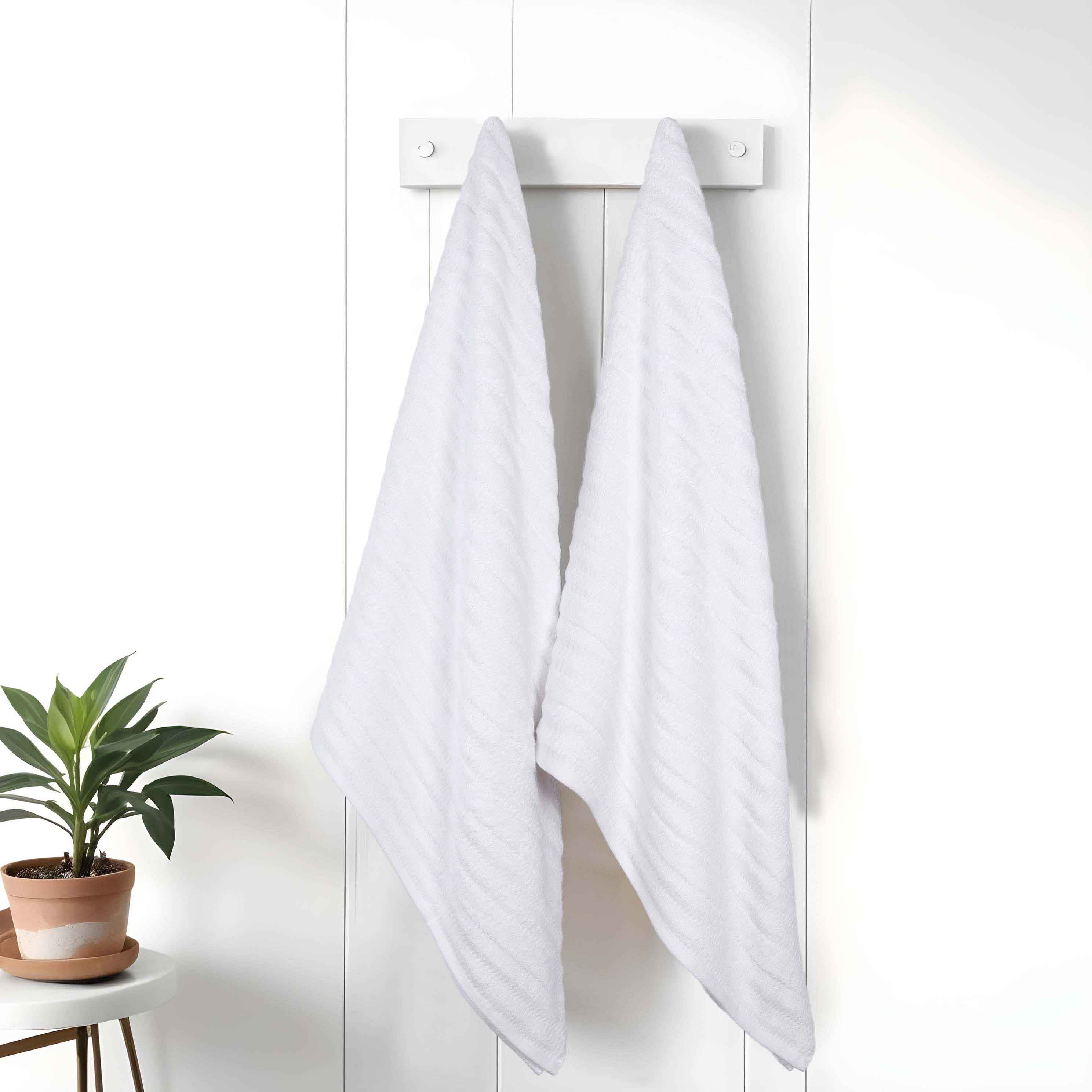 Premium Mika Smart Twist Cotton Bath Sheets - Ultra Soft & Absorbent, Set of 2 (Grey) - Luxury Spa & Bathroom Essentials for Hotels & Home Use