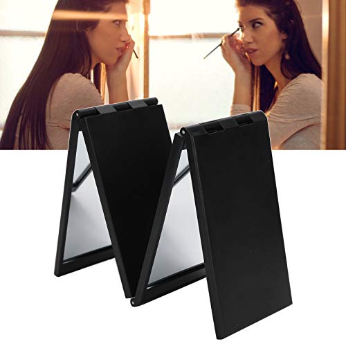 360 Degree Foldable Makeup Mirror with Hair Building Fiber - Professional & Home Use, Easy Open/Close Design for Perfect Hair Styling & Makeup Application