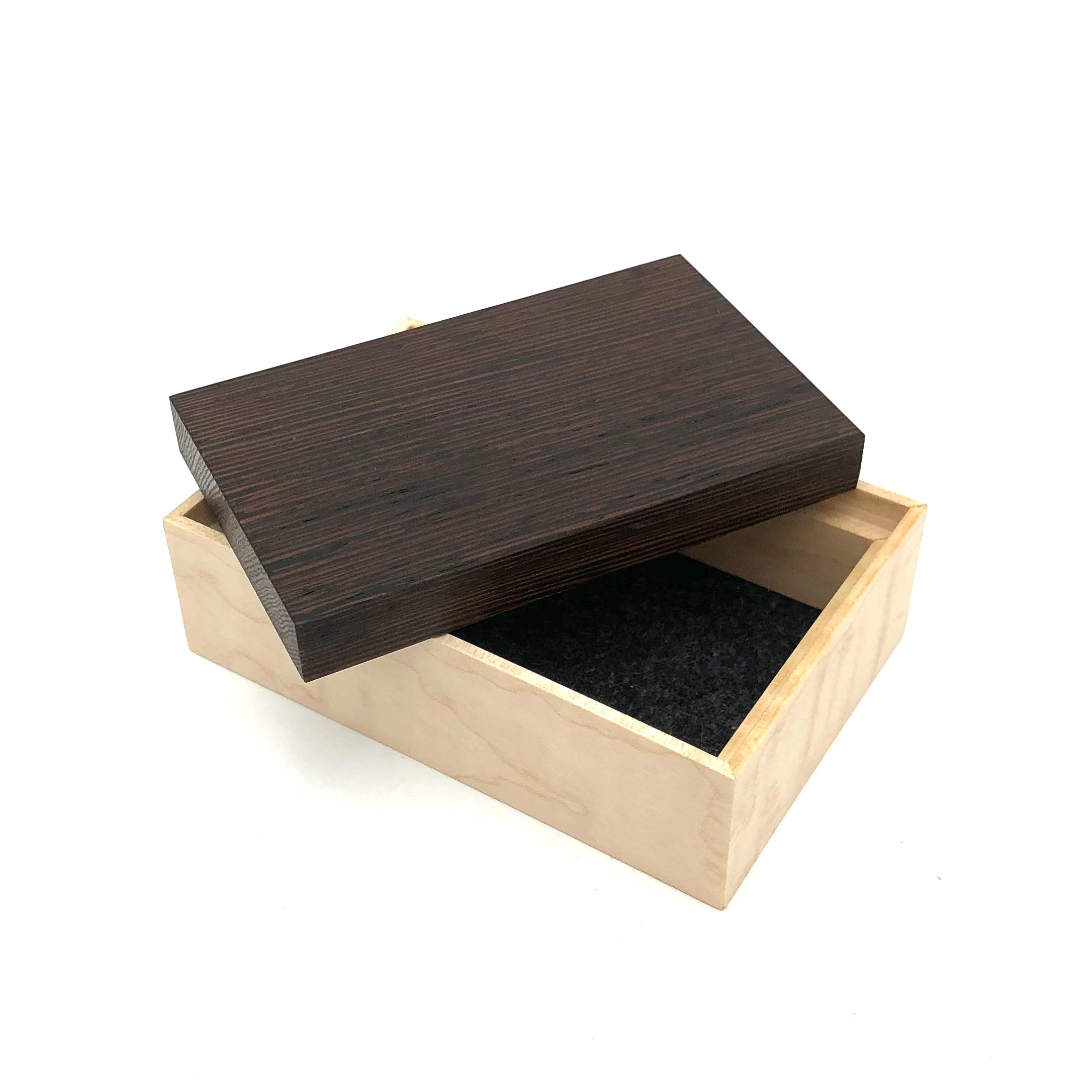 Young Fine Woodcraft Handcrafted Maple & Wenge Wood Jewelry Box - Small Shellacked Wooden Gift Box for Necklaces & Rings - Perfect for Home Decor, Wedding Gifts & Travel Storage #JB01